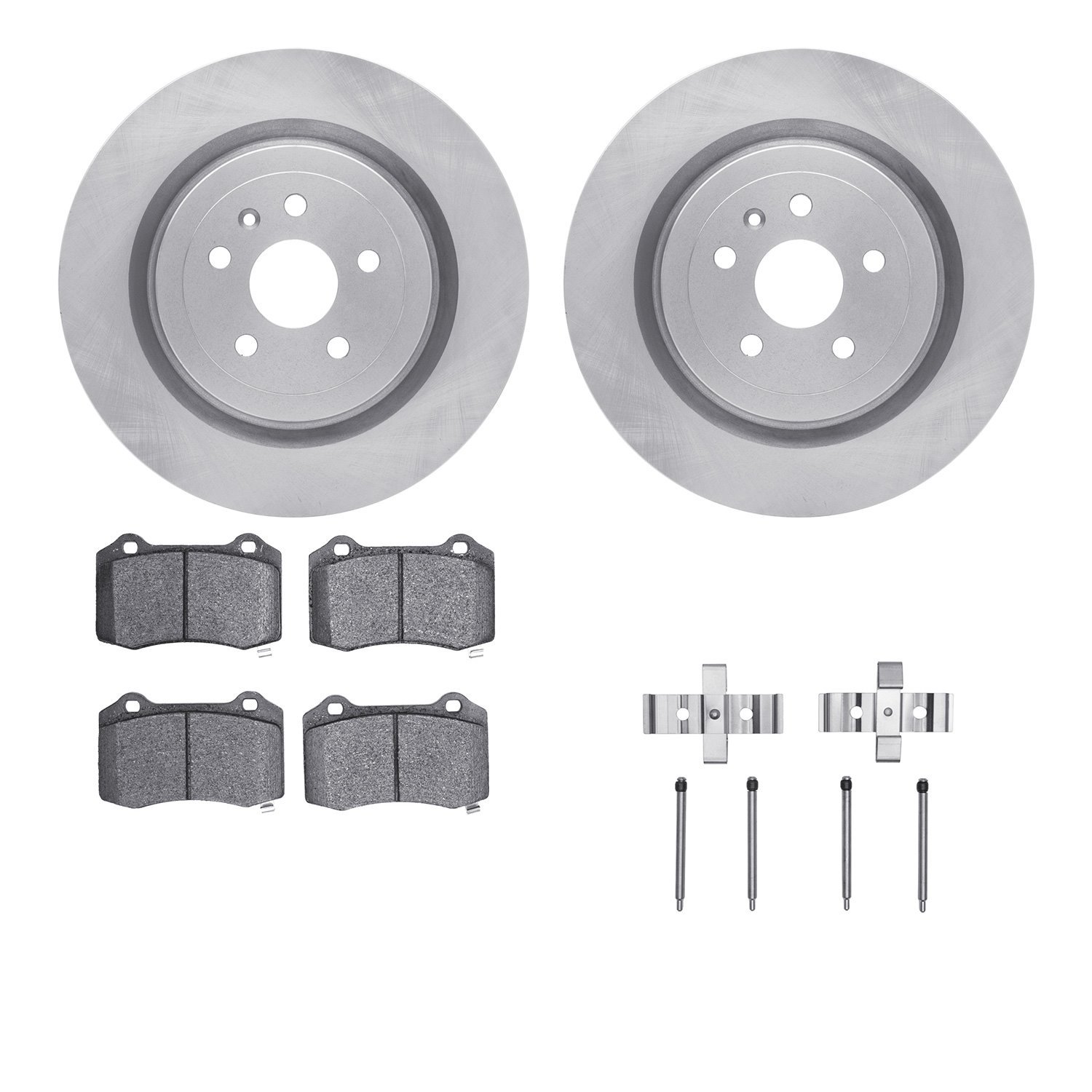 6312-47054 Brake Rotors with 3000-Series Ceramic Brake Pads Kit with Hardware, Fits Select GM, Position: Rear