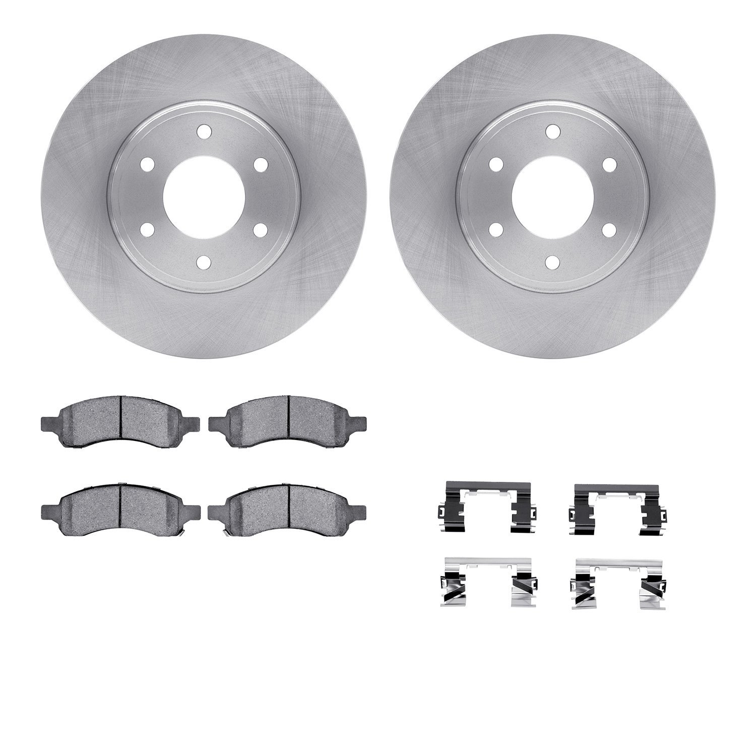 6312-47057 Brake Rotors with 3000-Series Ceramic Brake Pads Kit with Hardware, 2006-2009 GM, Position: Front