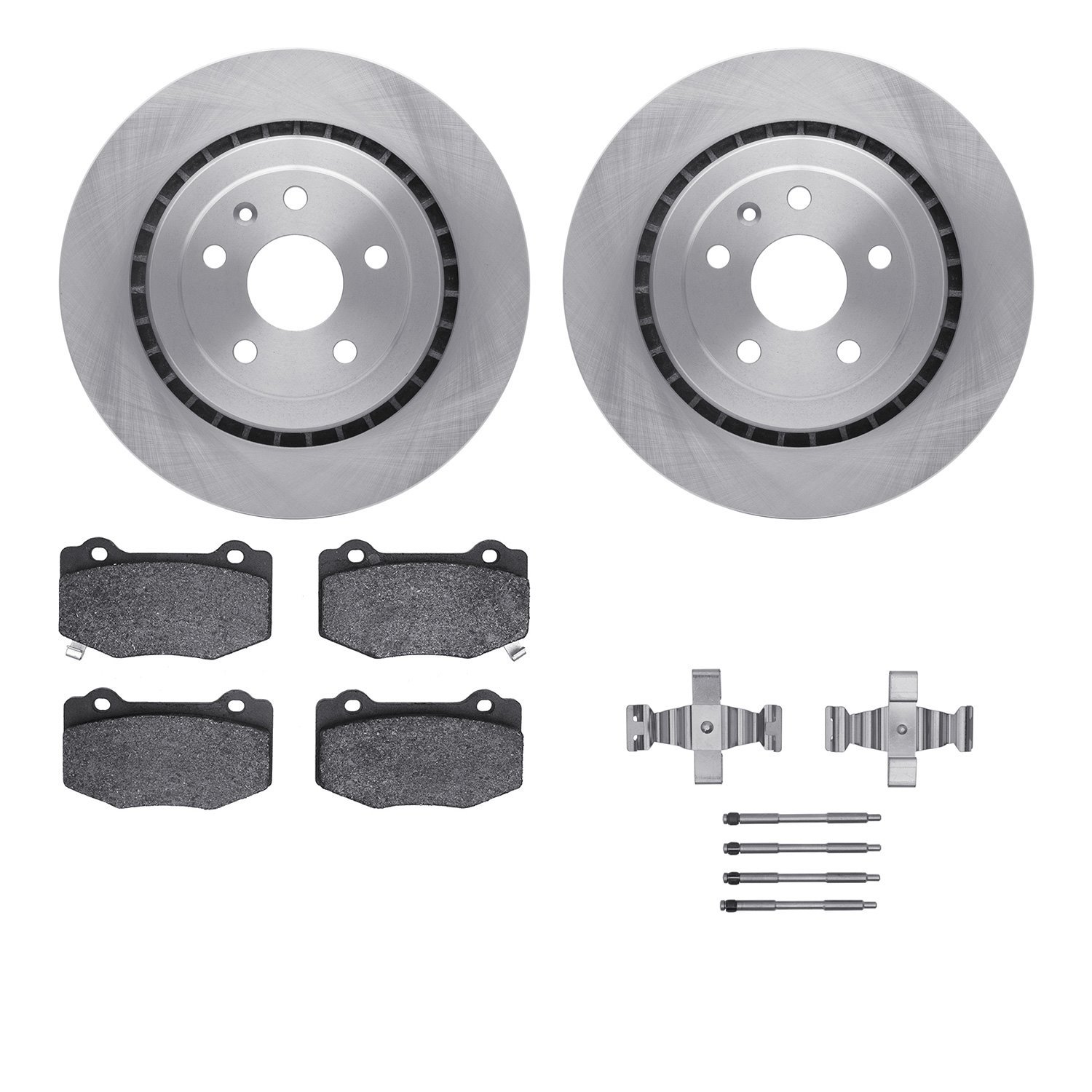 6312-47069 Brake Rotors with 3000-Series Ceramic Brake Pads Kit with Hardware, Fits Select GM, Position: Rear