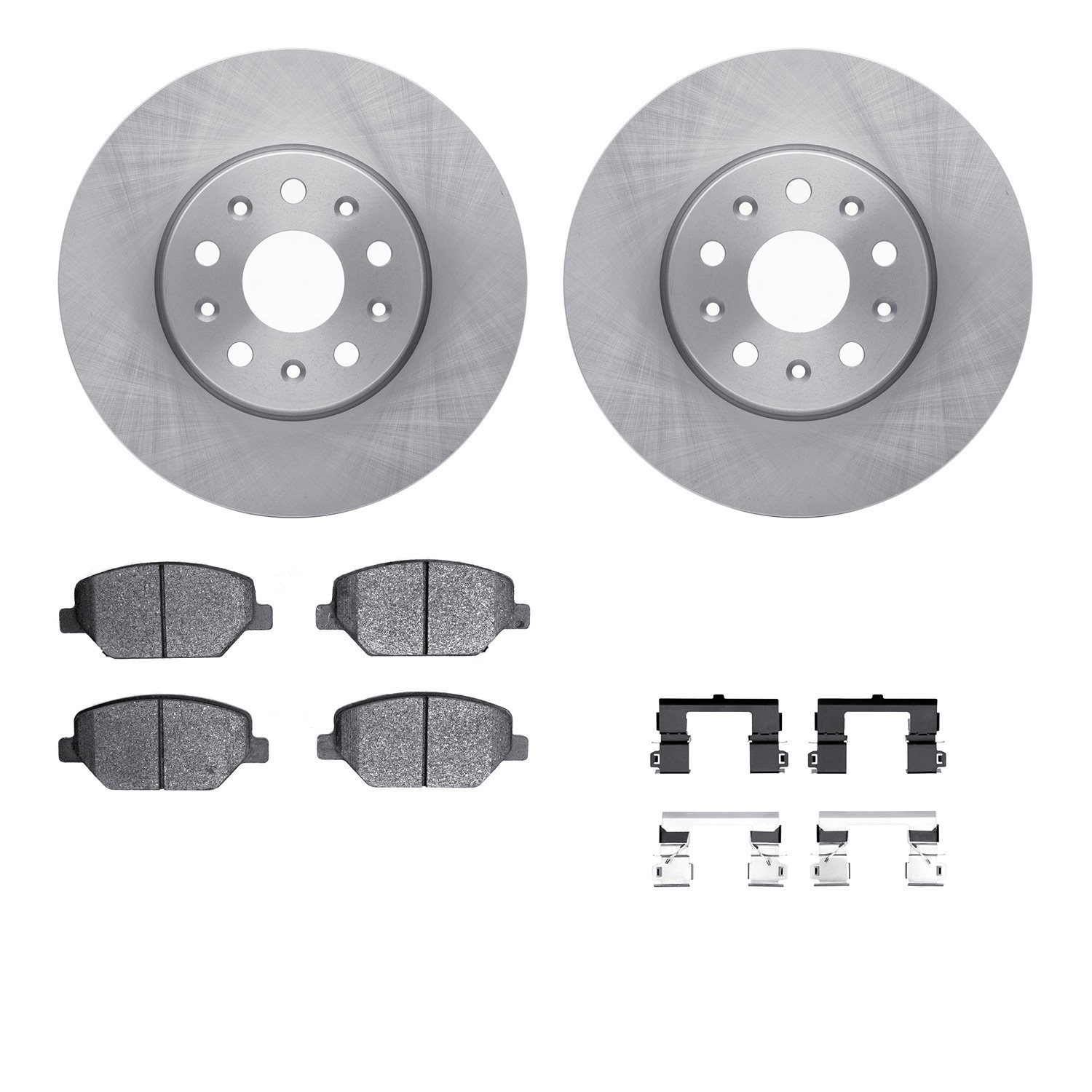 6312-47076 Brake Rotors with 3000-Series Ceramic Brake Pads Kit with Hardware, 2016-2020 GM, Position: Front
