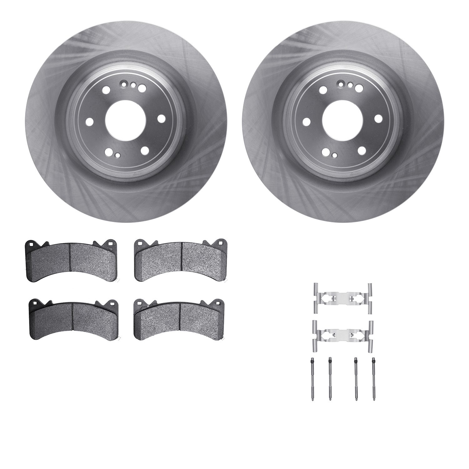 6312-47077 Brake Rotors with 3000-Series Ceramic Brake Pads Kit with Hardware, 2015-2020 GM, Position: Front