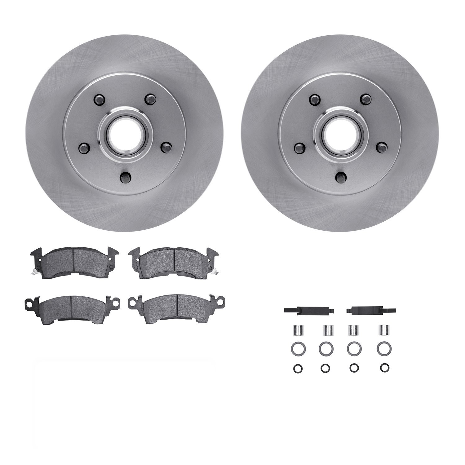 6312-48003 Brake Rotors with 3000-Series Ceramic Brake Pads Kit with Hardware, 1983-1992 GM, Position: Front