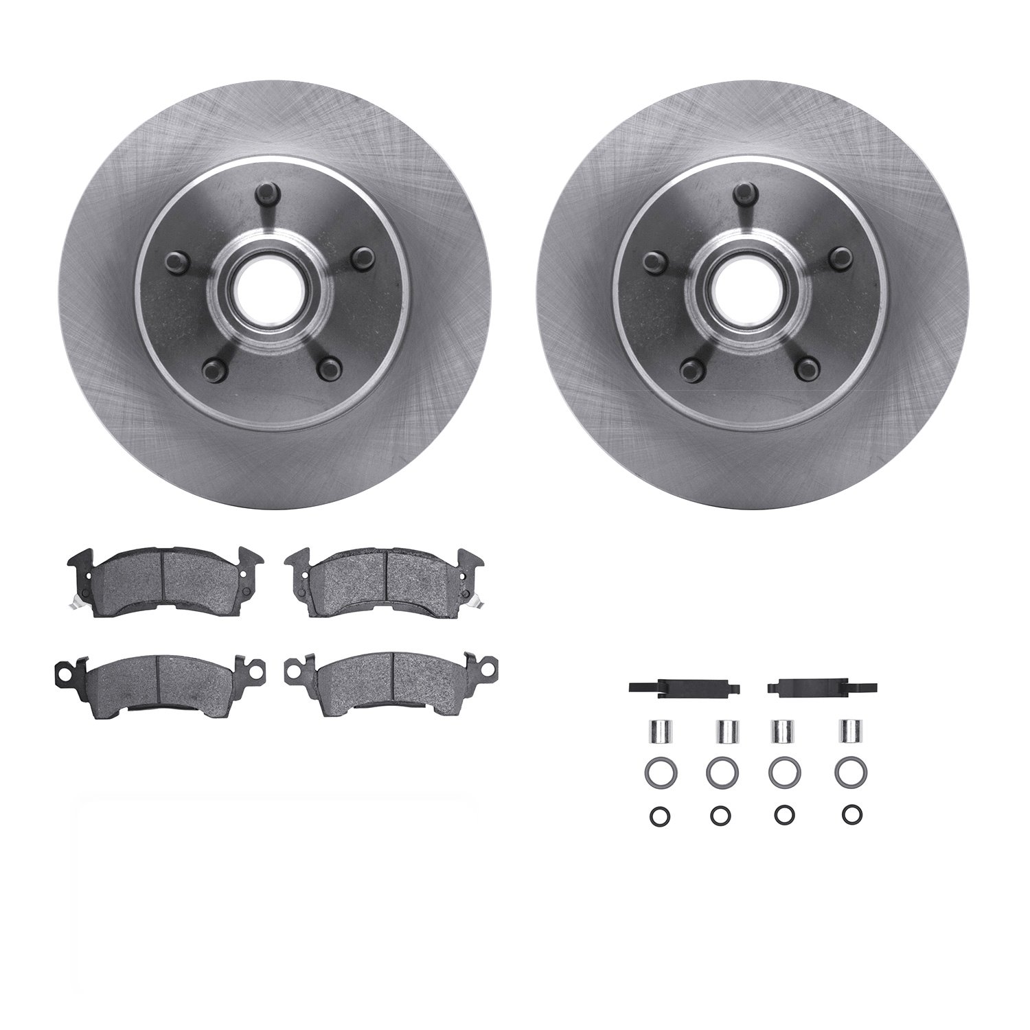 6312-48004 Brake Rotors with 3000-Series Ceramic Brake Pads Kit with Hardware, 1990-2002 GM, Position: Front