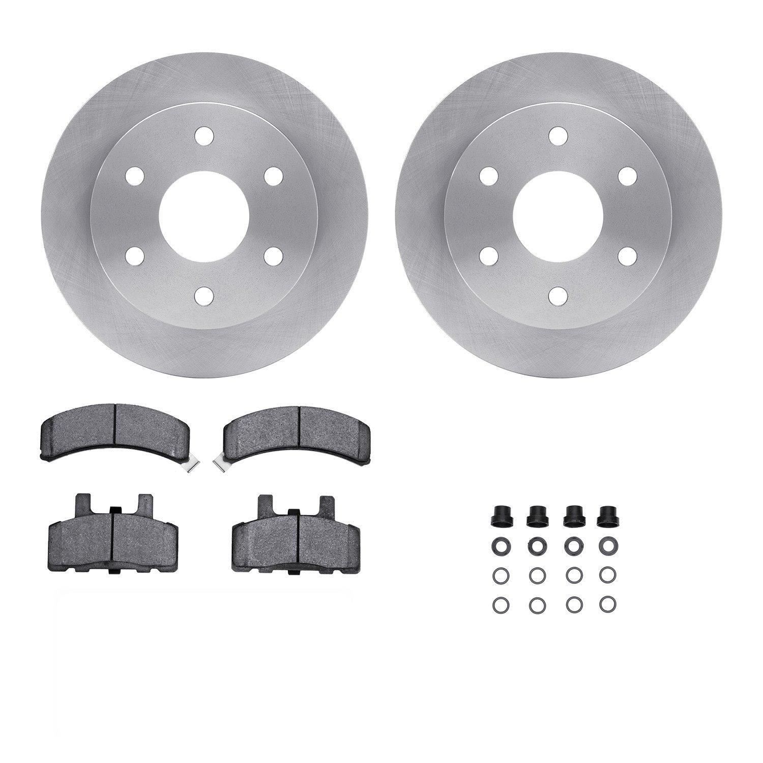 6312-48019 Brake Rotors with 3000-Series Ceramic Brake Pads Kit with Hardware, 1988-2000 GM, Position: Front