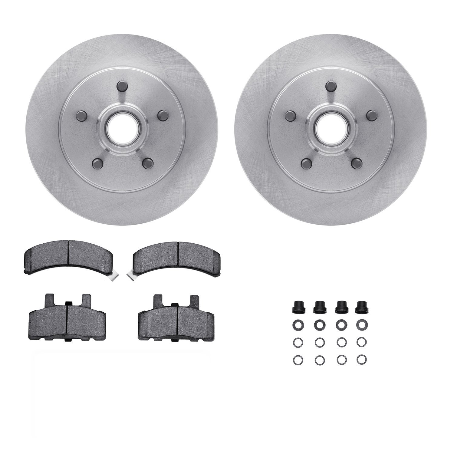 6312-48020 Brake Rotors with 3000-Series Ceramic Brake Pads Kit with Hardware, 1988-1994 GM, Position: Front