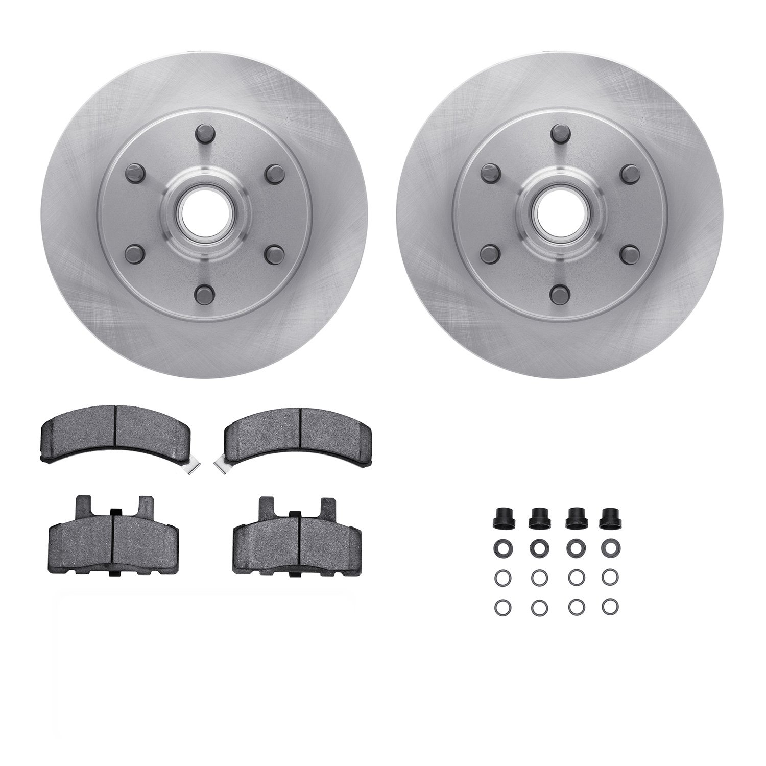 6312-48021 Brake Rotors with 3000-Series Ceramic Brake Pads Kit with Hardware, 1988-1996 GM, Position: Front