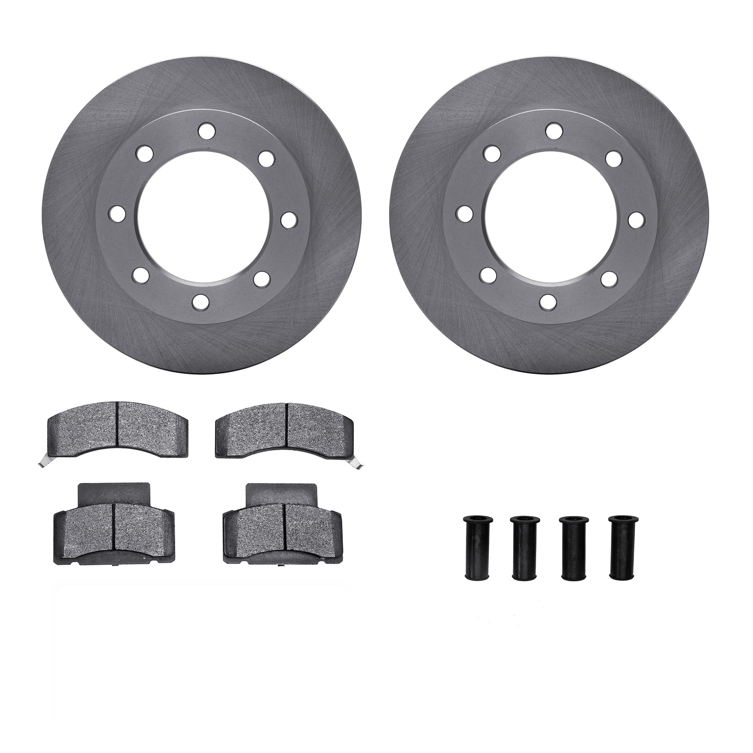 6312-48029 Brake Rotors with 3000-Series Ceramic Brake Pads Kit with Hardware, 1990-2000 GM, Position: Front