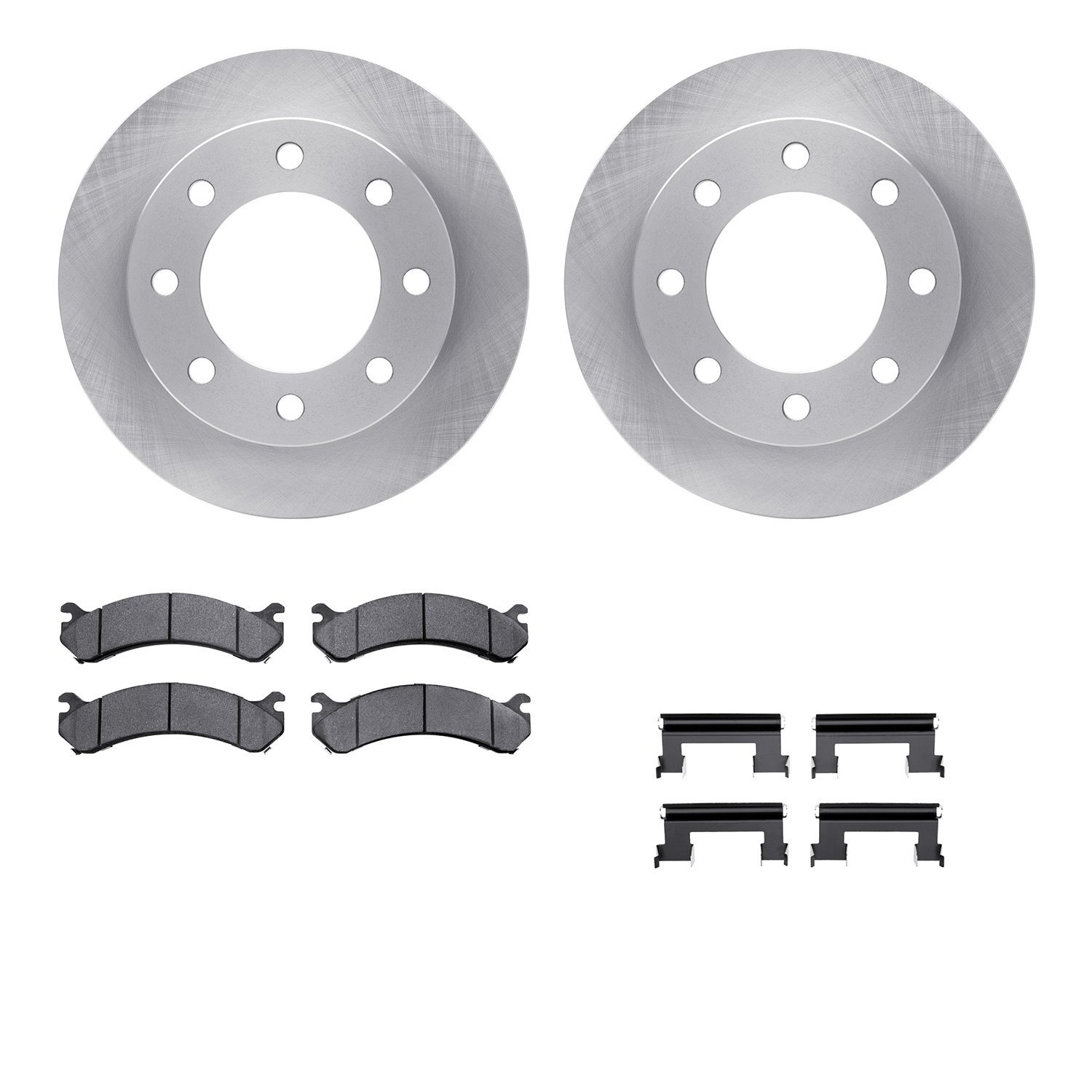 6312-48036 Brake Rotors with 3000-Series Ceramic Brake Pads Kit with Hardware, 1999-2020 GM, Position: Front