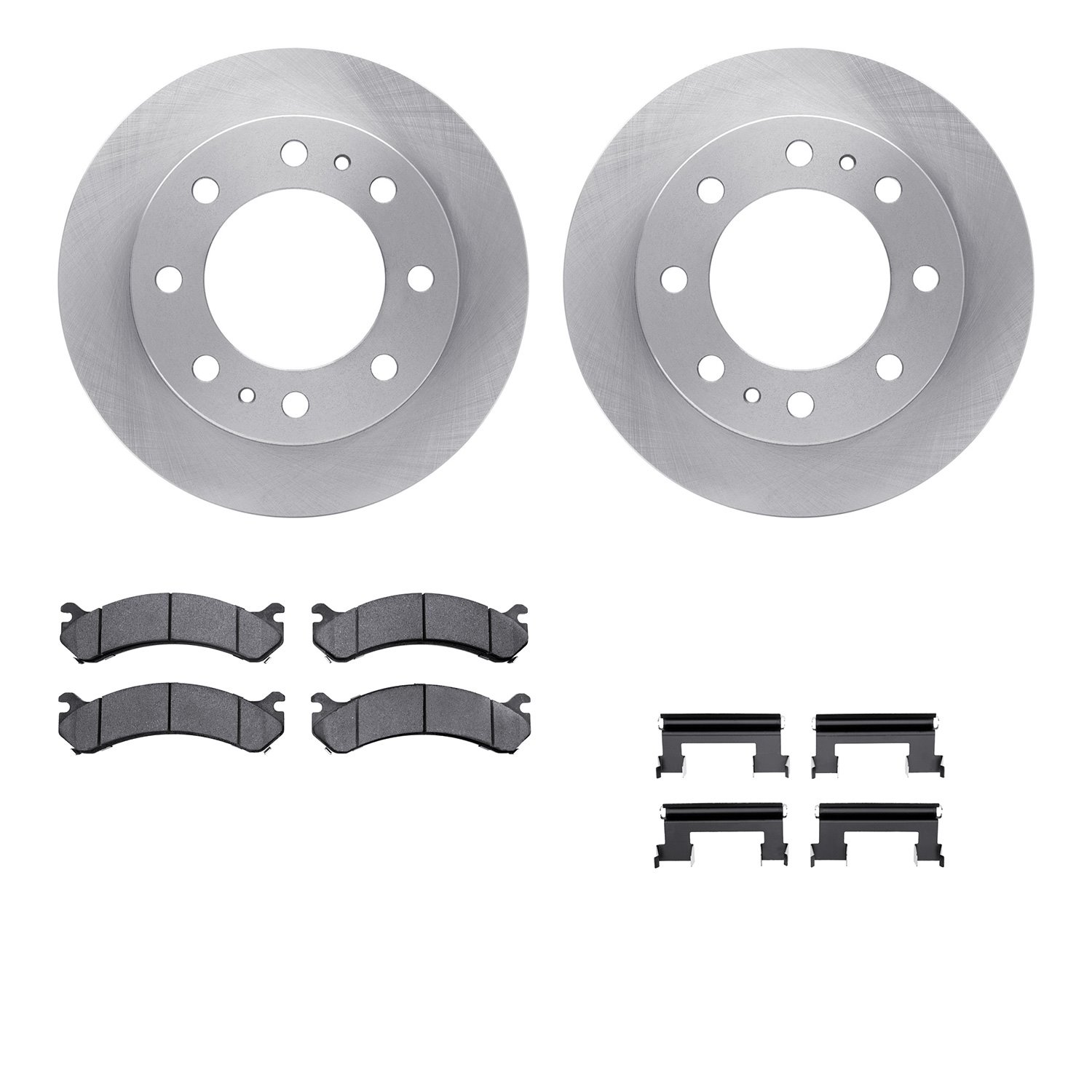 6312-48037 Brake Rotors with 3000-Series Ceramic Brake Pads Kit with Hardware, 2001-2020 GM, Position: Front