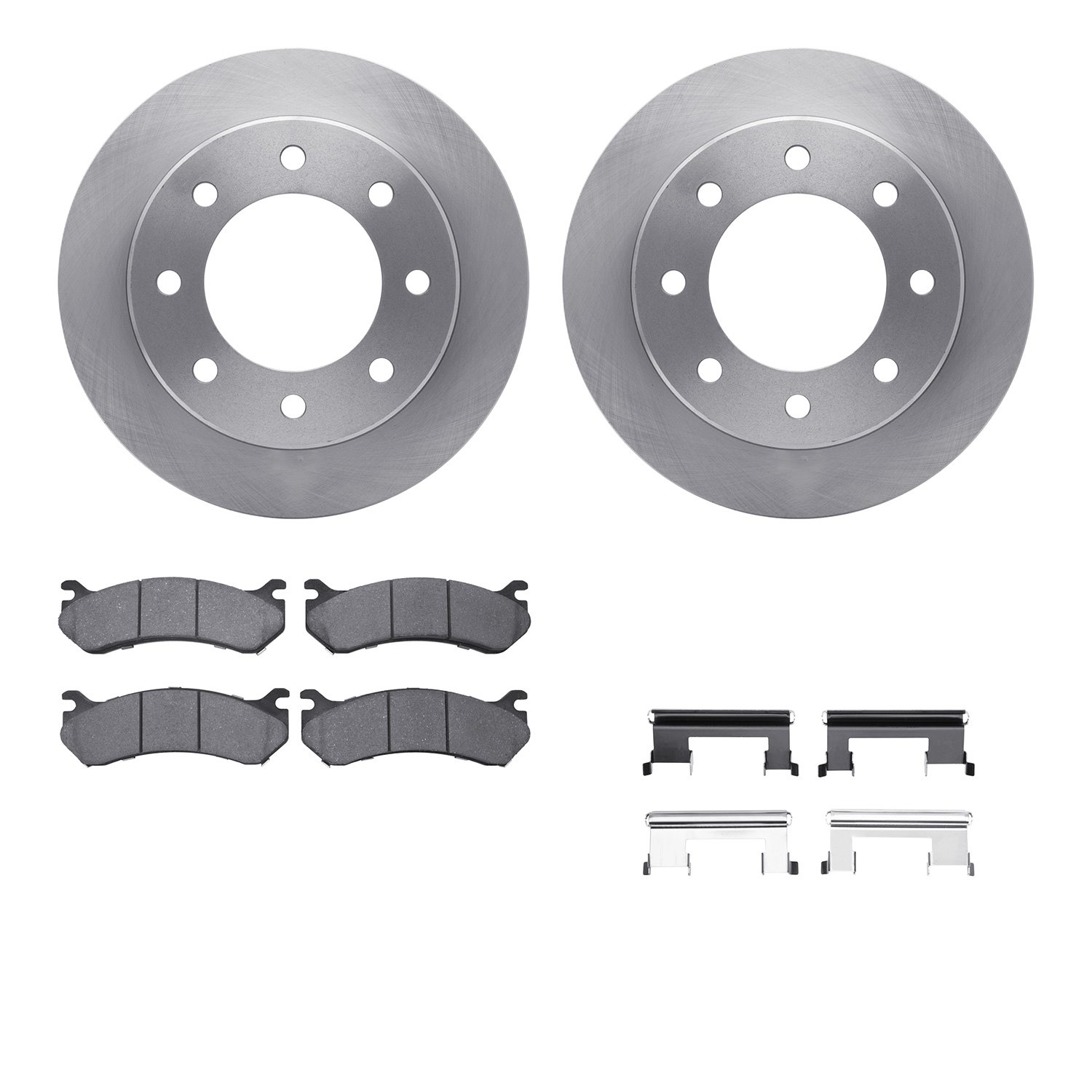 6312-48039 Brake Rotors with 3000-Series Ceramic Brake Pads Kit with Hardware, 1999-2009 GM, Position: Rear