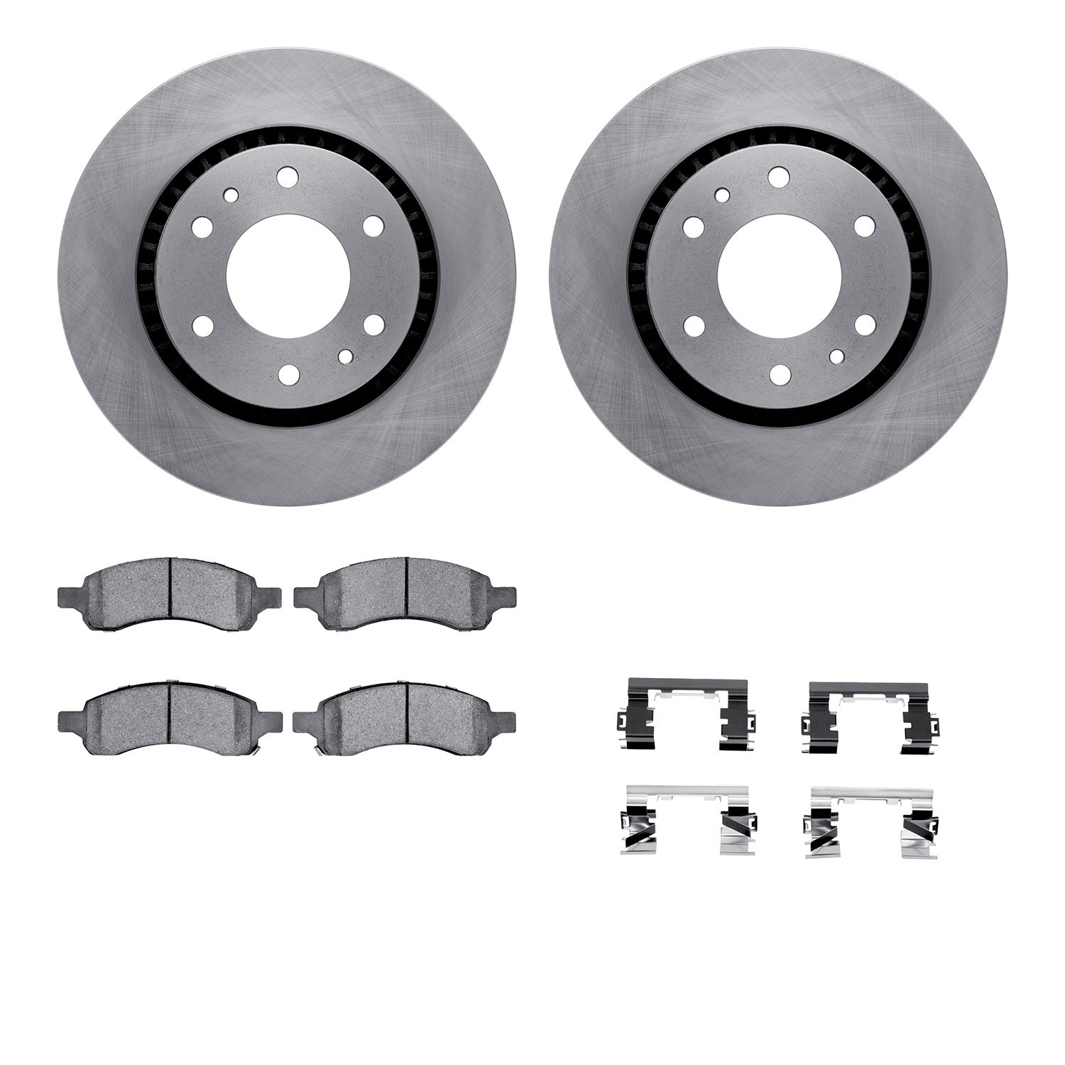 6312-48059 Brake Rotors with 3000-Series Ceramic Brake Pads Kit with Hardware, 2006-2009 GM, Position: Front
