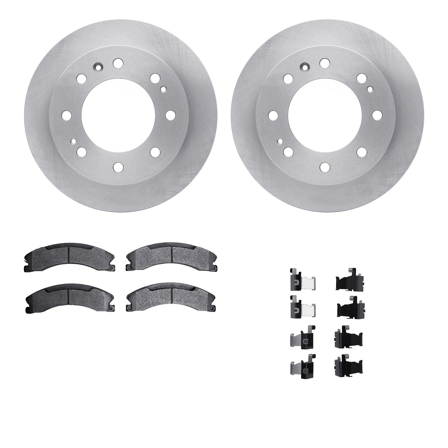 6312-48068 Brake Rotors with 3000-Series Ceramic Brake Pads Kit with Hardware, 2011-2019 GM, Position: Front