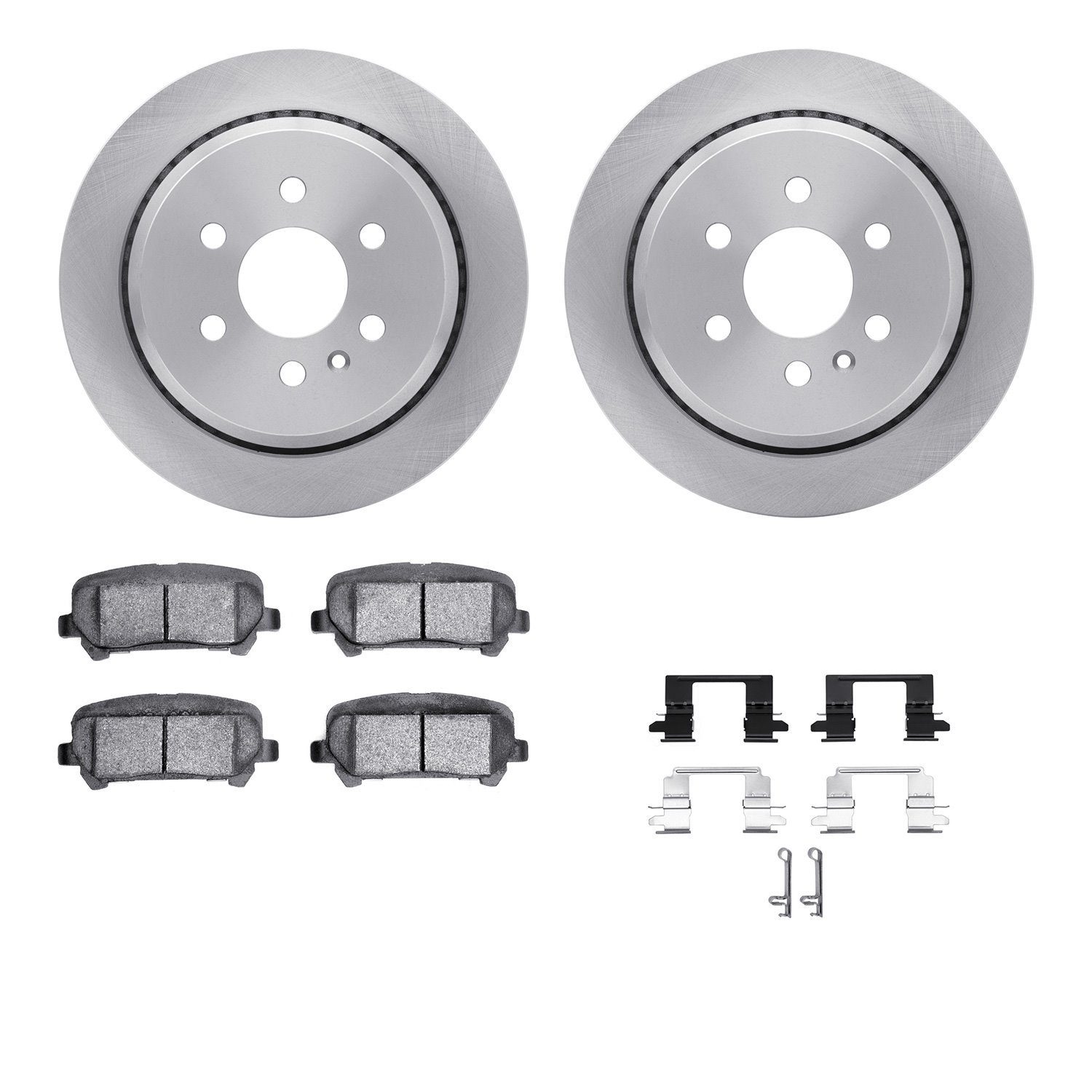 6312-48072 Brake Rotors with 3000-Series Ceramic Brake Pads Kit with Hardware, 2015-2020 GM, Position: Rear