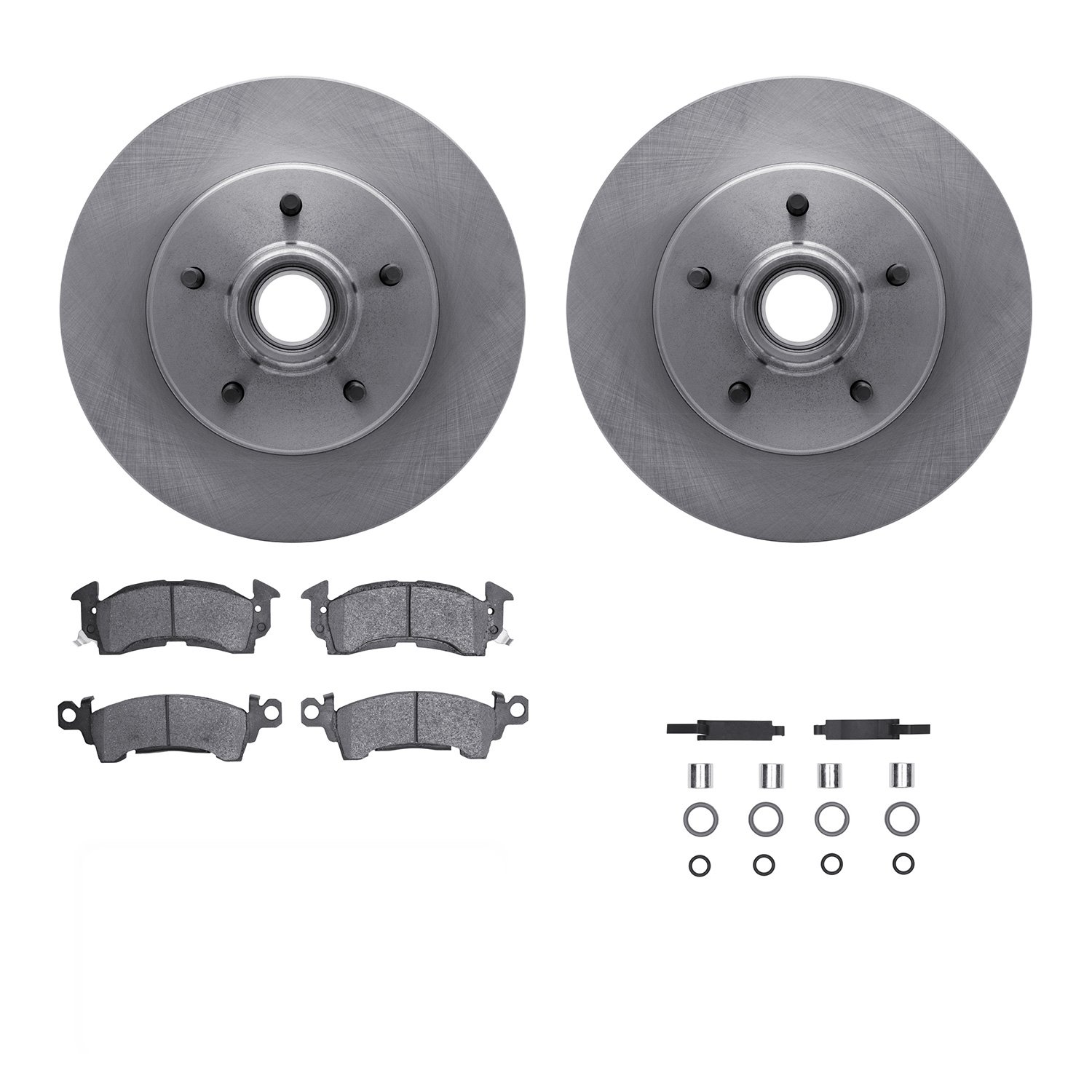 6312-51001 Brake Rotors with 3000-Series Ceramic Brake Pads Kit with Hardware, 1991-1996 GM, Position: Front
