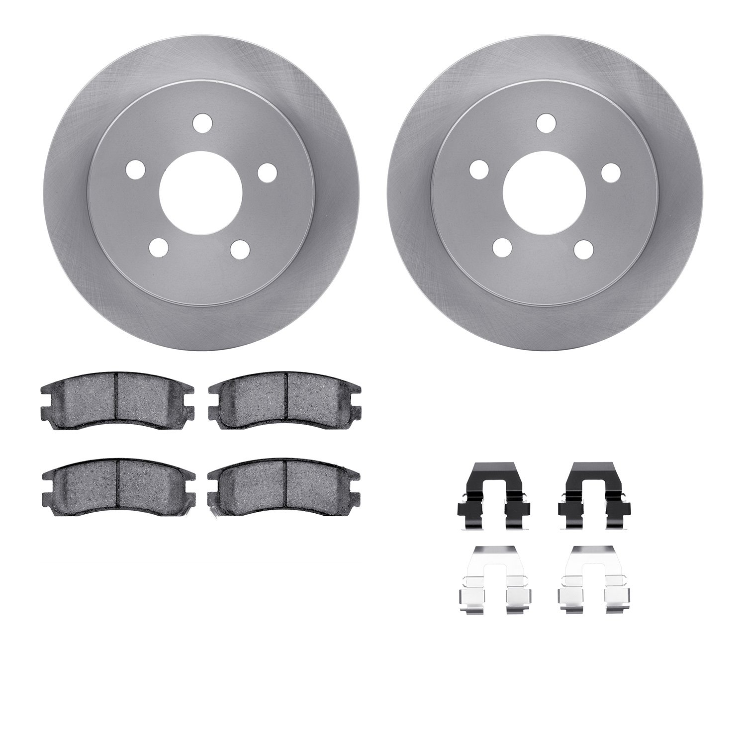 6312-52009 Brake Rotors with 3000-Series Ceramic Brake Pads Kit with Hardware, 1997-2005 GM, Position: Rear