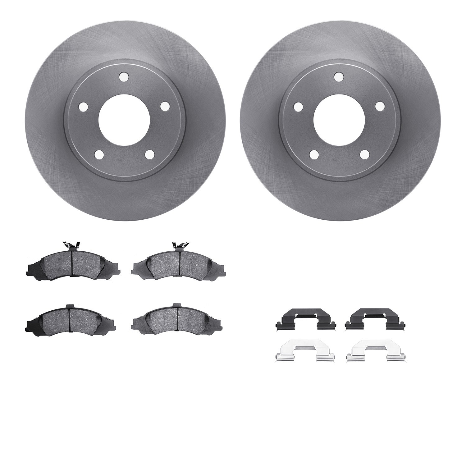 6312-52016 Brake Rotors with 3000-Series Ceramic Brake Pads Kit with Hardware, 2004-2004 GM, Position: Front