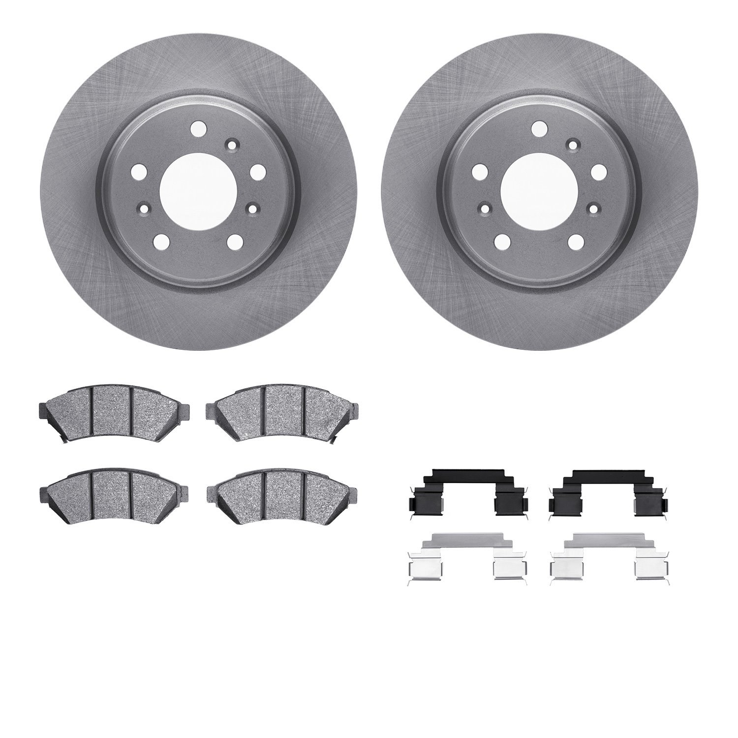6312-52017 Brake Rotors with 3000-Series Ceramic Brake Pads Kit with Hardware, 2004-2009 GM, Position: Front