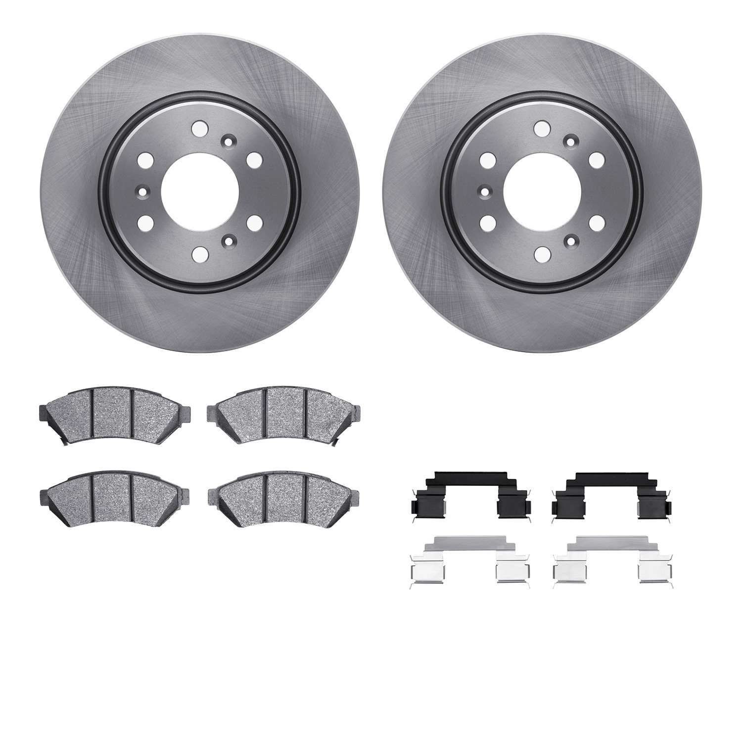 6312-52018 Brake Rotors with 3000-Series Ceramic Brake Pads Kit with Hardware, 2006-2009 GM, Position: Front