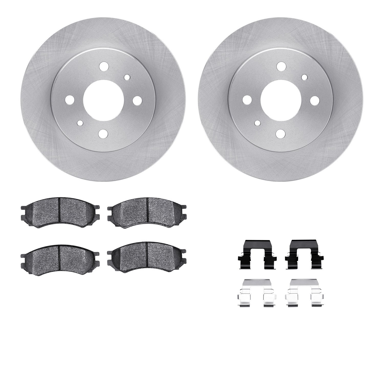 6312-53001 Brake Rotors with 3000-Series Ceramic Brake Pads Kit with Hardware, 1991-2002 GM, Position: Front