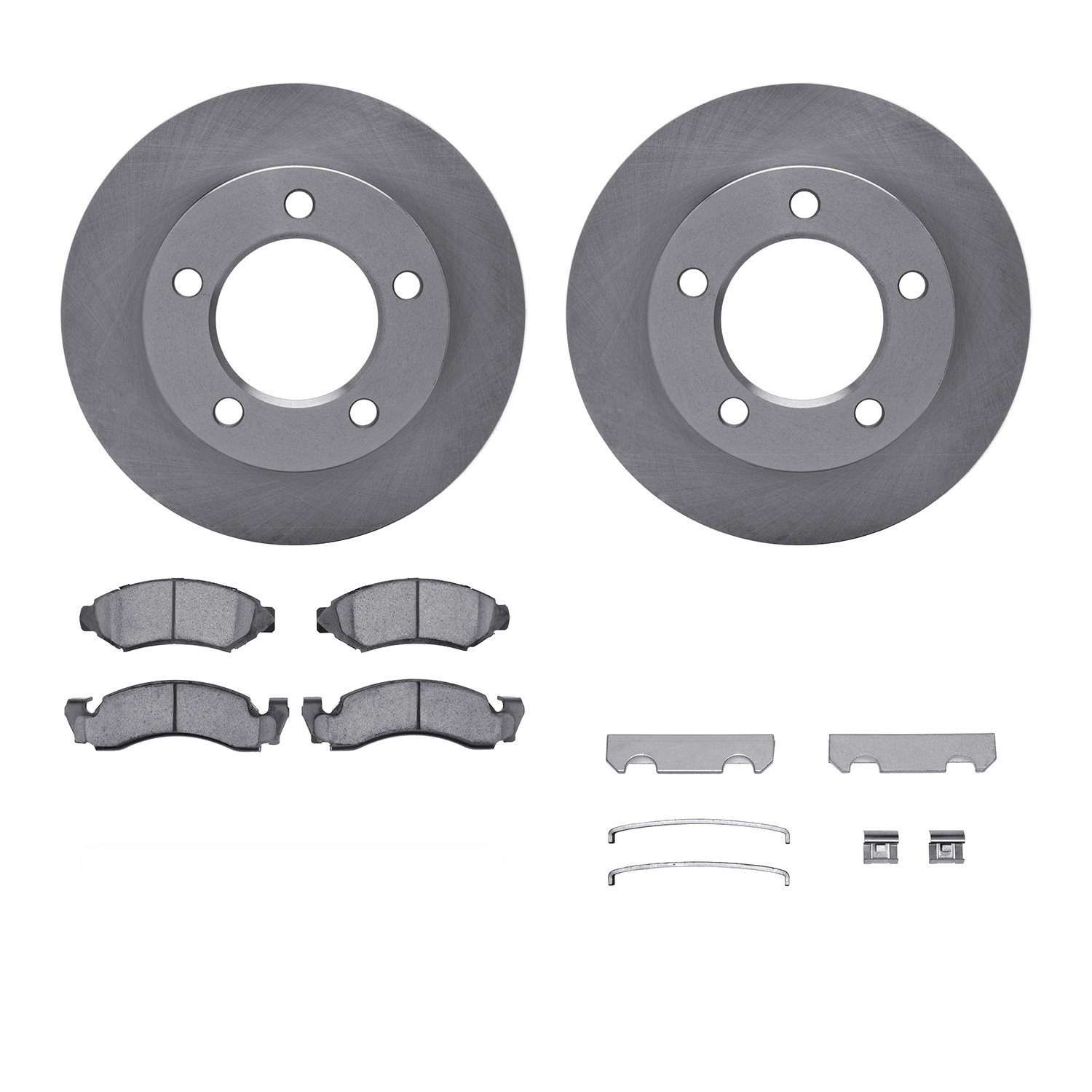 6312-54020 Brake Rotors with 3000-Series Ceramic Brake Pads Kit with Hardware, 1976-1985 Ford/Lincoln/Mercury/Mazda, Position: F