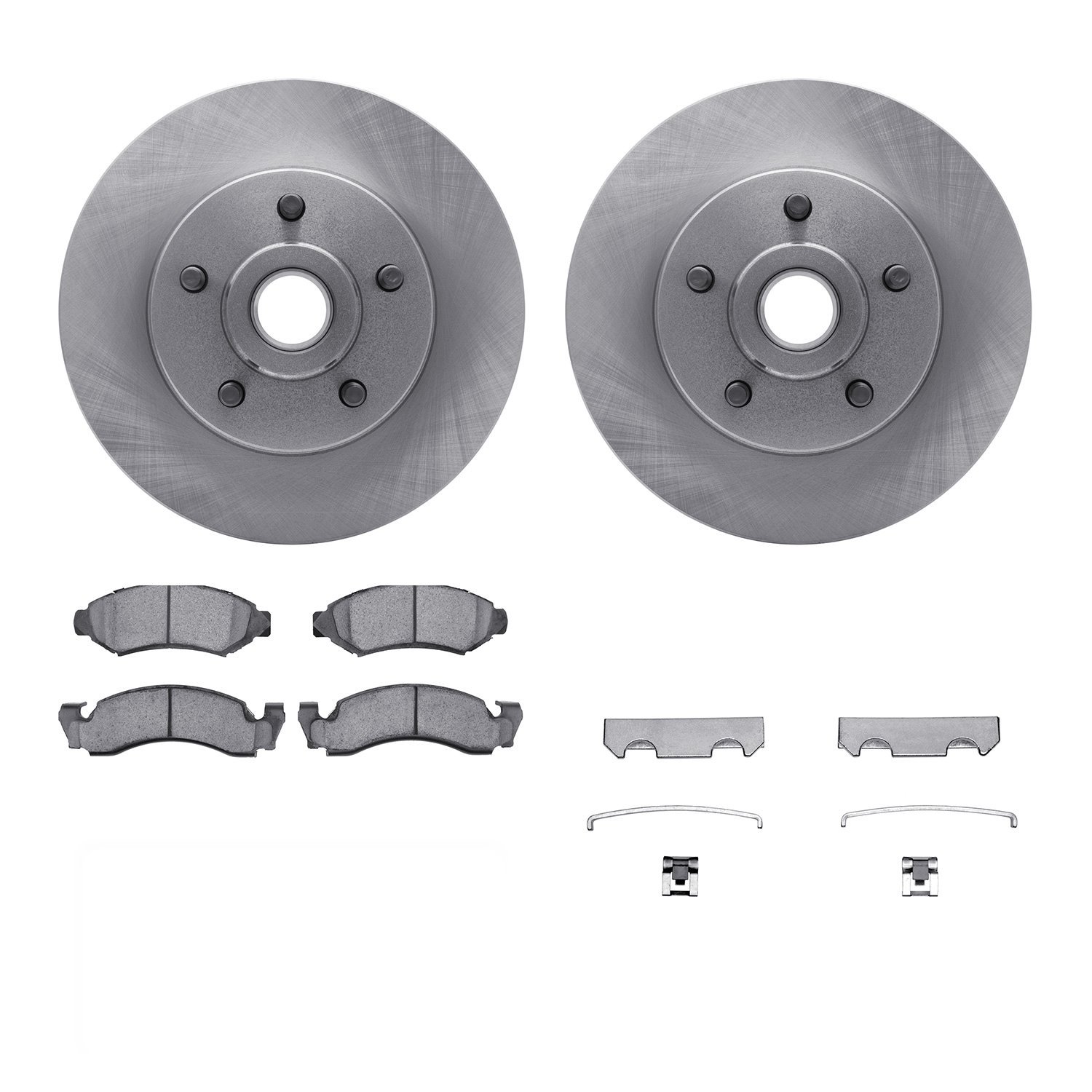 6312-54024 Brake Rotors with 3000-Series Ceramic Brake Pads Kit with Hardware, 1974-1979 Ford/Lincoln/Mercury/Mazda, Position: F