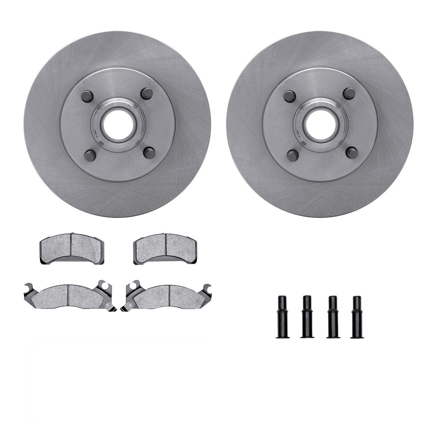 6312-54042 Brake Rotors with 3000-Series Ceramic Brake Pads Kit with Hardware, 1982-1993 Ford/Lincoln/Mercury/Mazda, Position: F