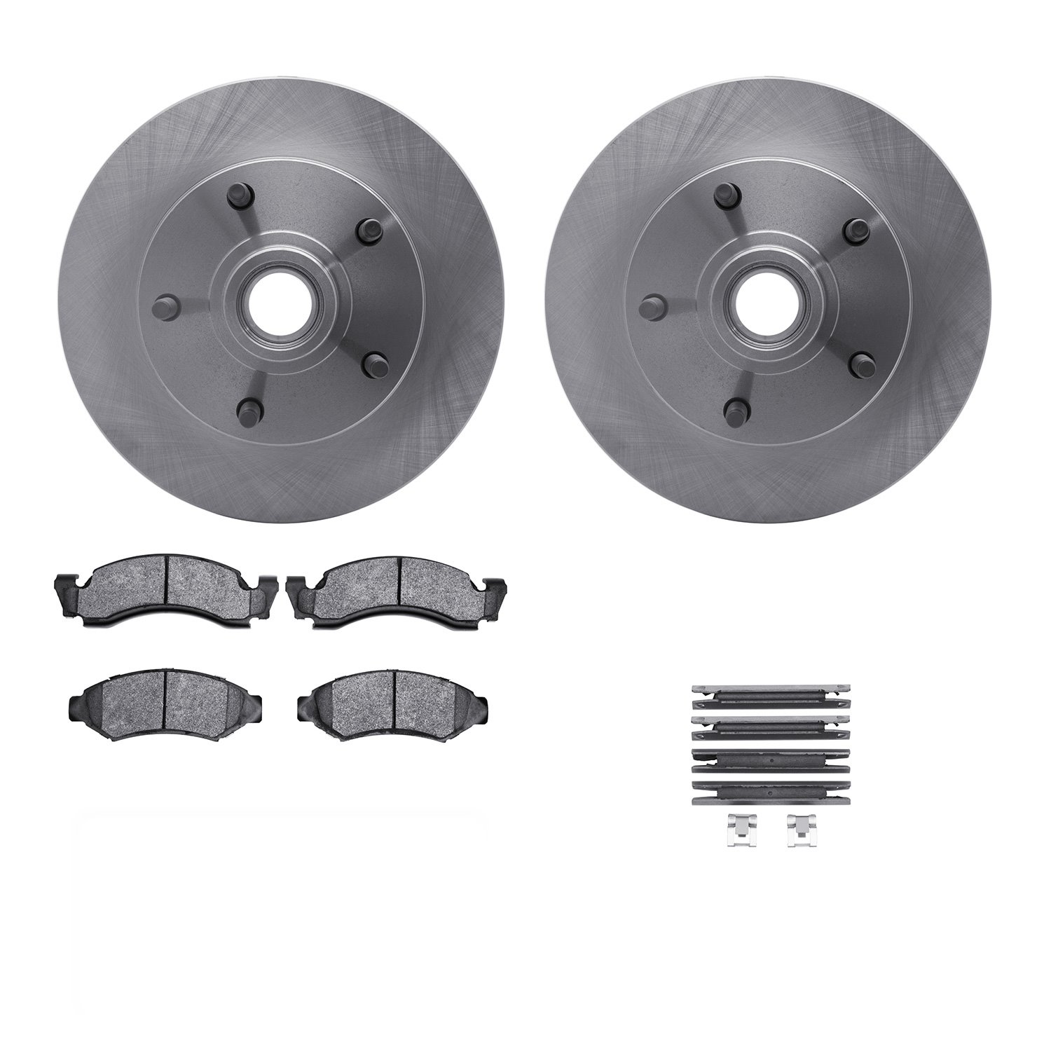 6312-54050 Brake Rotors with 3000-Series Ceramic Brake Pads Kit with Hardware, 1986-1993 Ford/Lincoln/Mercury/Mazda, Position: F