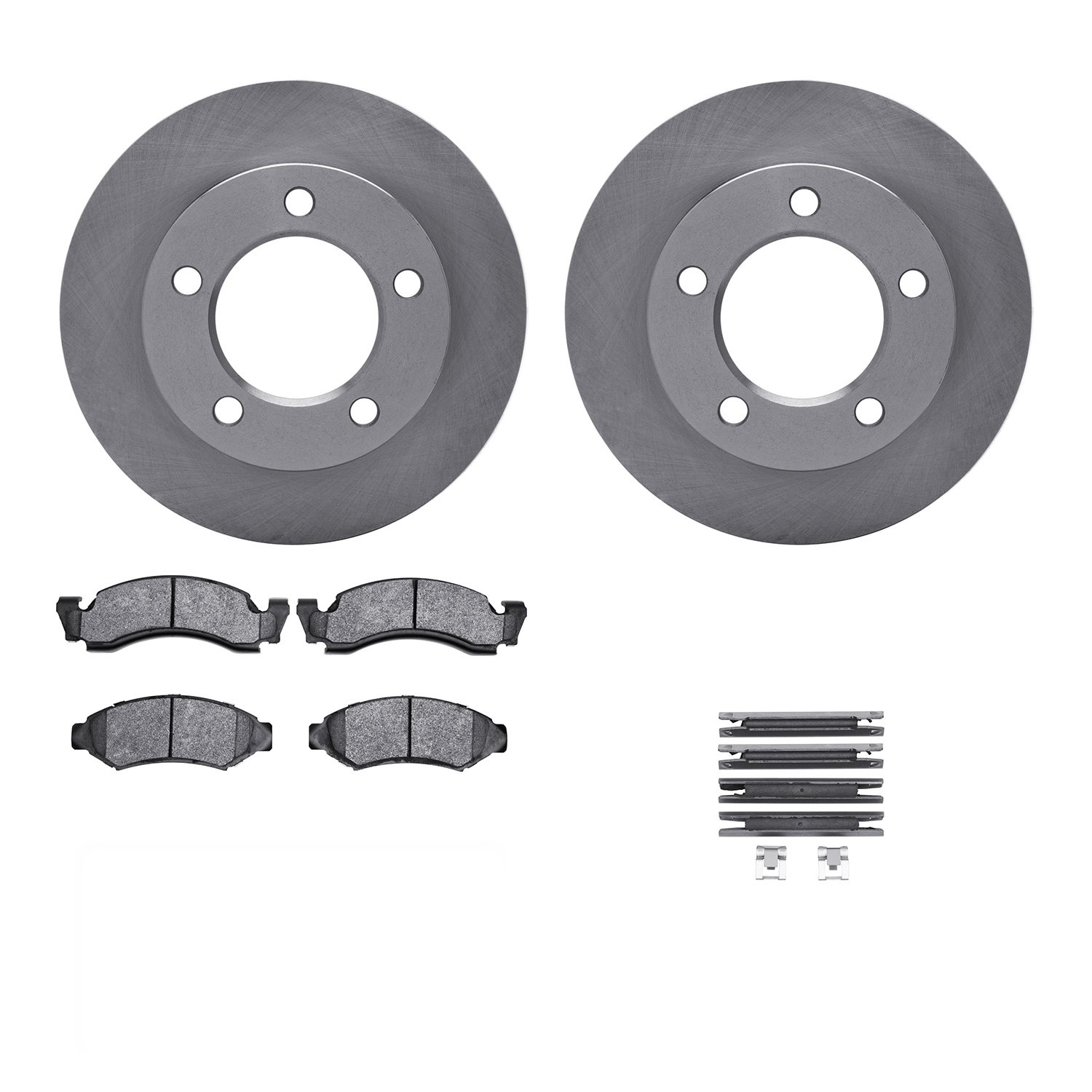 6312-54051 Brake Rotors with 3000-Series Ceramic Brake Pads Kit with Hardware, 1986-1993 Ford/Lincoln/Mercury/Mazda, Position: F
