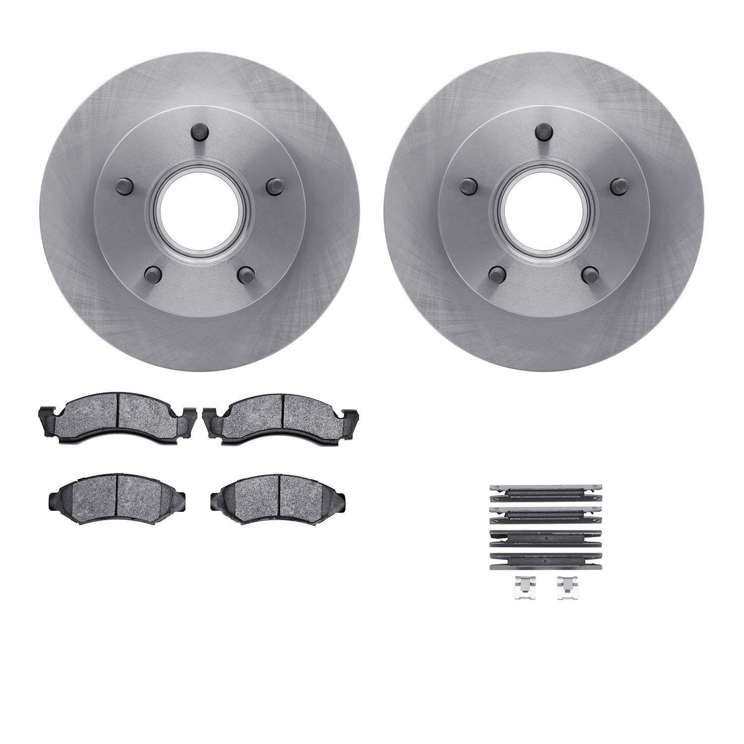 6312-54052 Brake Rotors with 3000-Series Ceramic Brake Pads Kit with Hardware, 1986-1988 Ford/Lincoln/Mercury/Mazda, Position: F