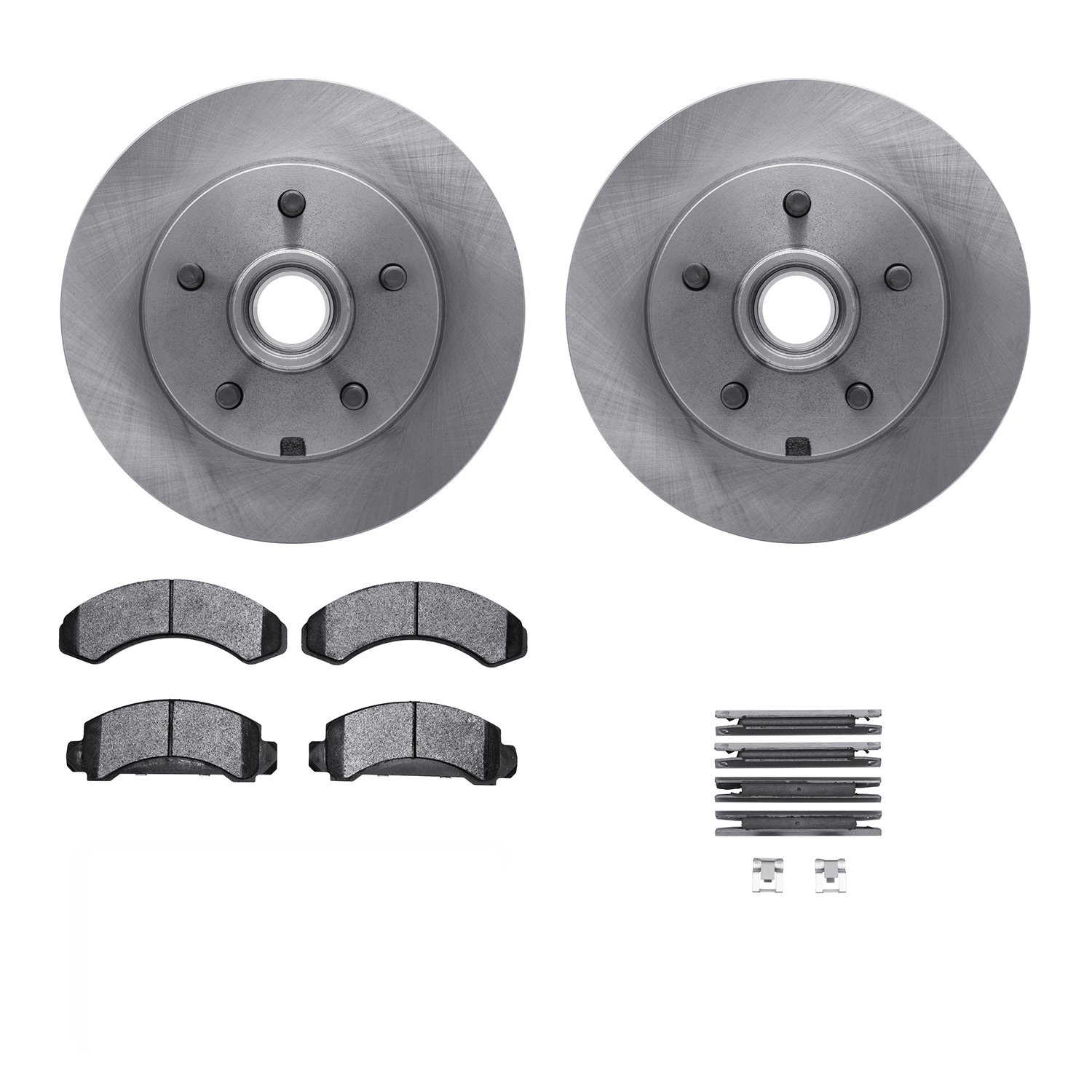 6312-54055 Brake Rotors with 3000-Series Ceramic Brake Pads Kit with Hardware, 1983-1994 Ford/Lincoln/Mercury/Mazda, Position: F