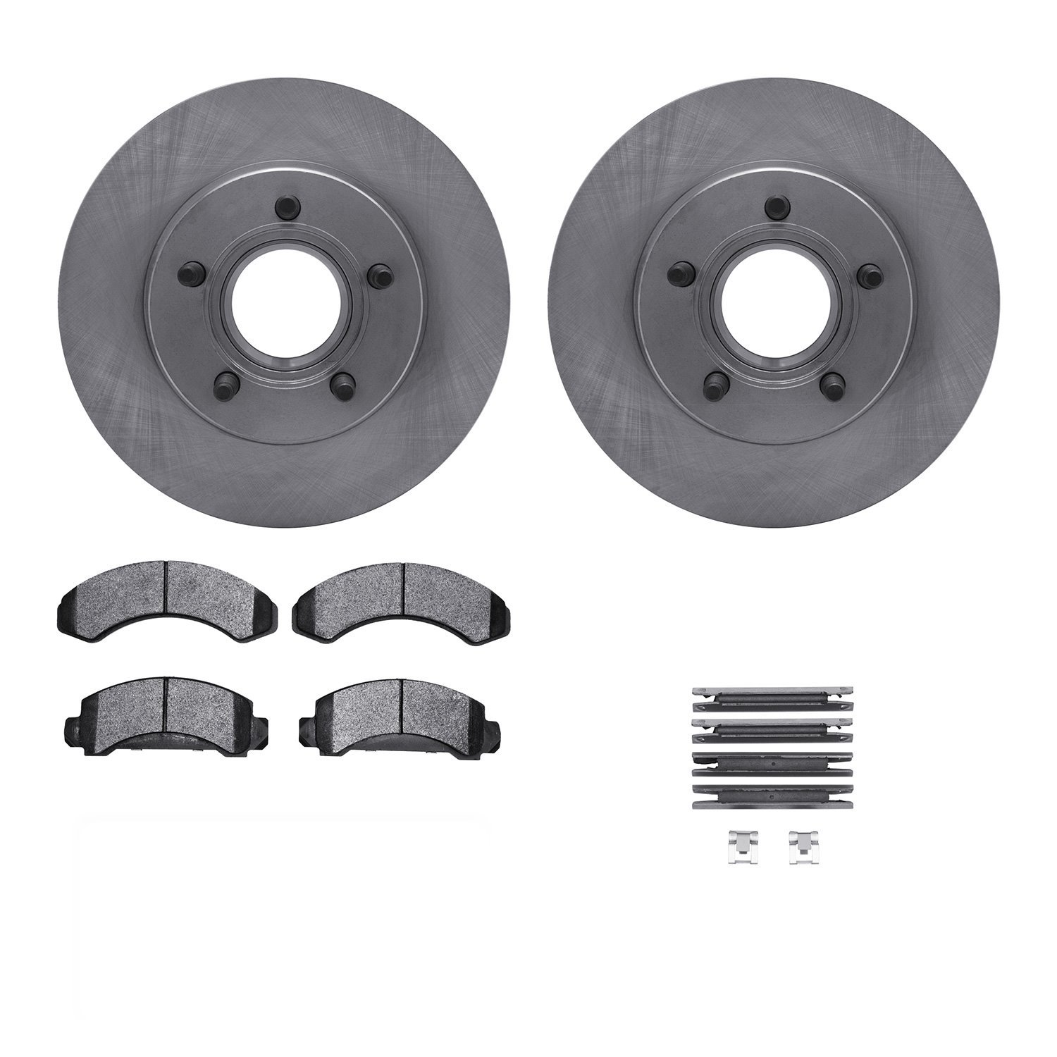 6312-54057 Brake Rotors with 3000-Series Ceramic Brake Pads Kit with Hardware, 1990-1994 Ford/Lincoln/Mercury/Mazda, Position: F