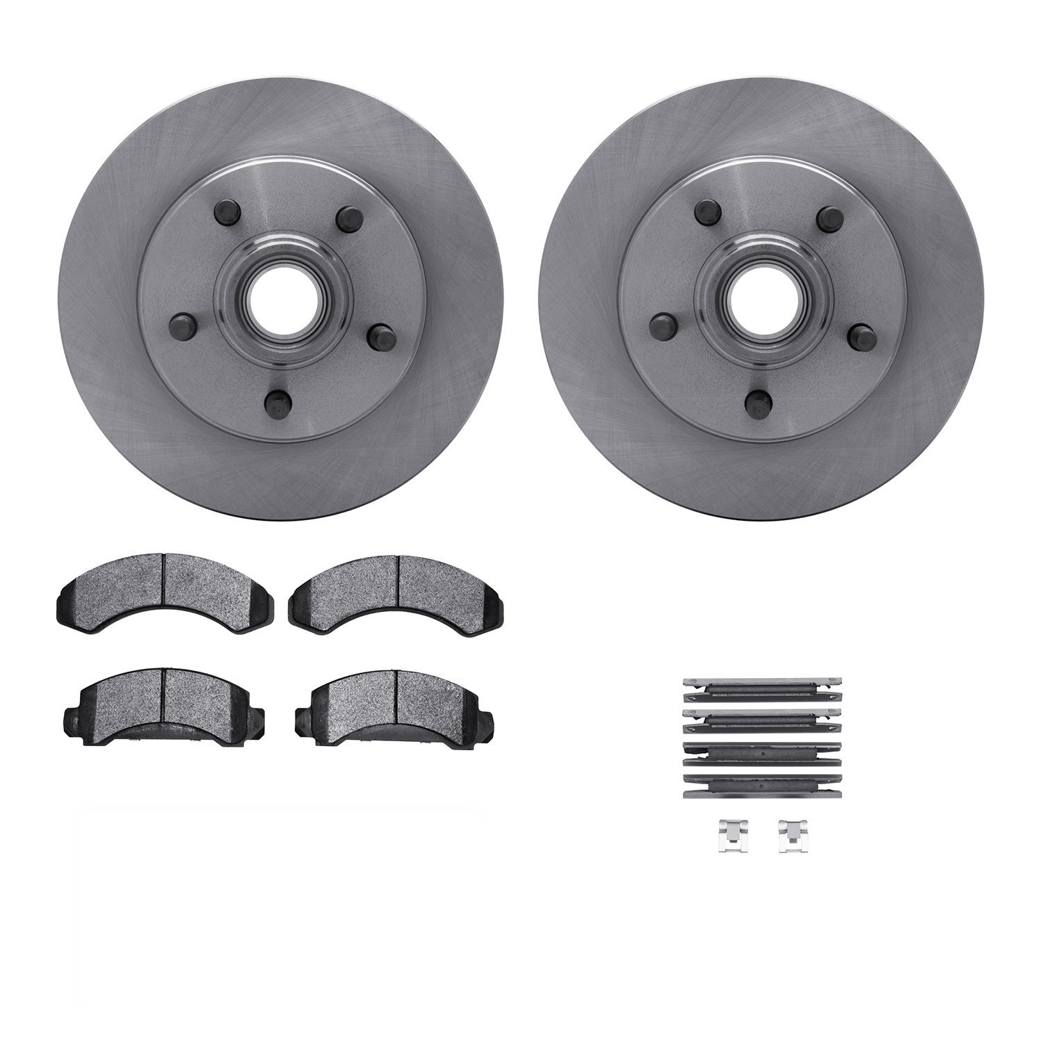 6312-54059 Brake Rotors with 3000-Series Ceramic Brake Pads Kit with Hardware, 1986-1992 Ford/Lincoln/Mercury/Mazda, Position: F