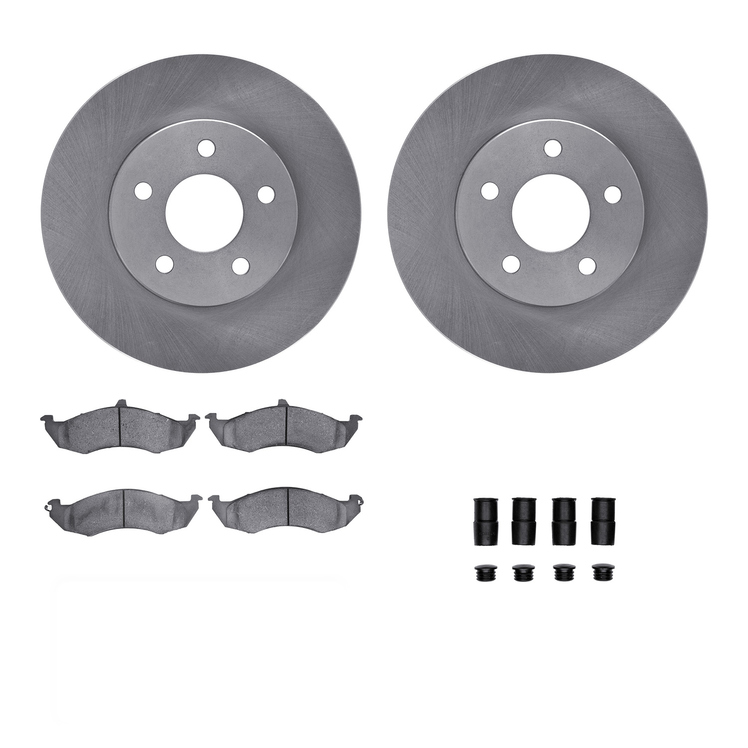 6312-54065 Brake Rotors with 3000-Series Ceramic Brake Pads Kit with Hardware, 1989-1990 Ford/Lincoln/Mercury/Mazda, Position: F