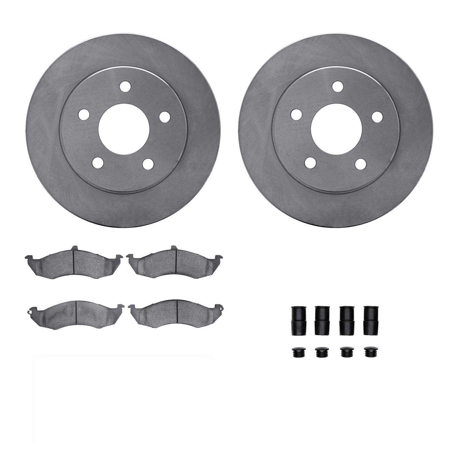 6312-54066 Brake Rotors with 3000-Series Ceramic Brake Pads Kit with Hardware, 1991-1992 Ford/Lincoln/Mercury/Mazda, Position: F