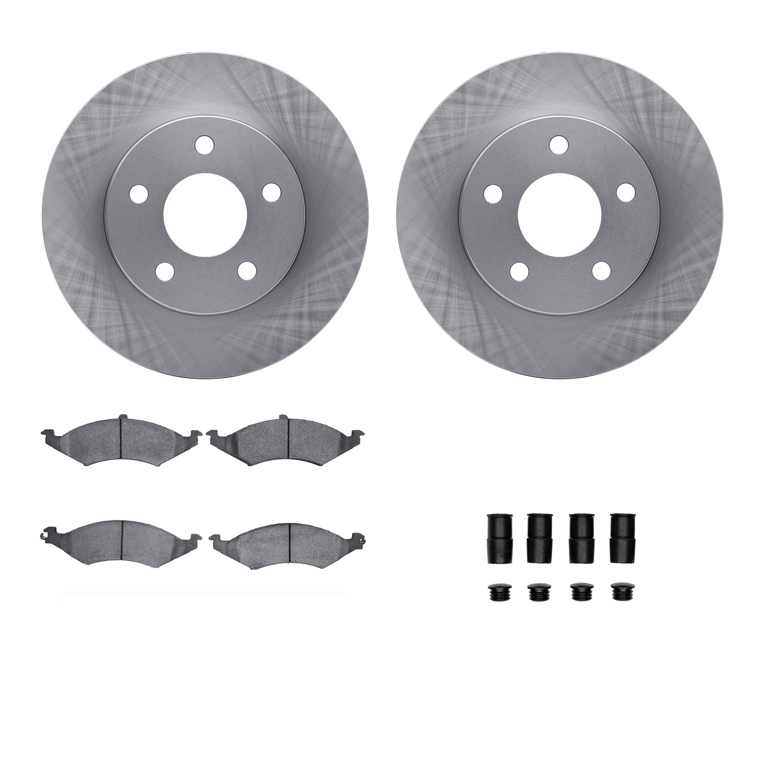 6312-54068 Brake Rotors with 3000-Series Ceramic Brake Pads Kit with Hardware, 1986-1992 Ford/Lincoln/Mercury/Mazda, Position: F