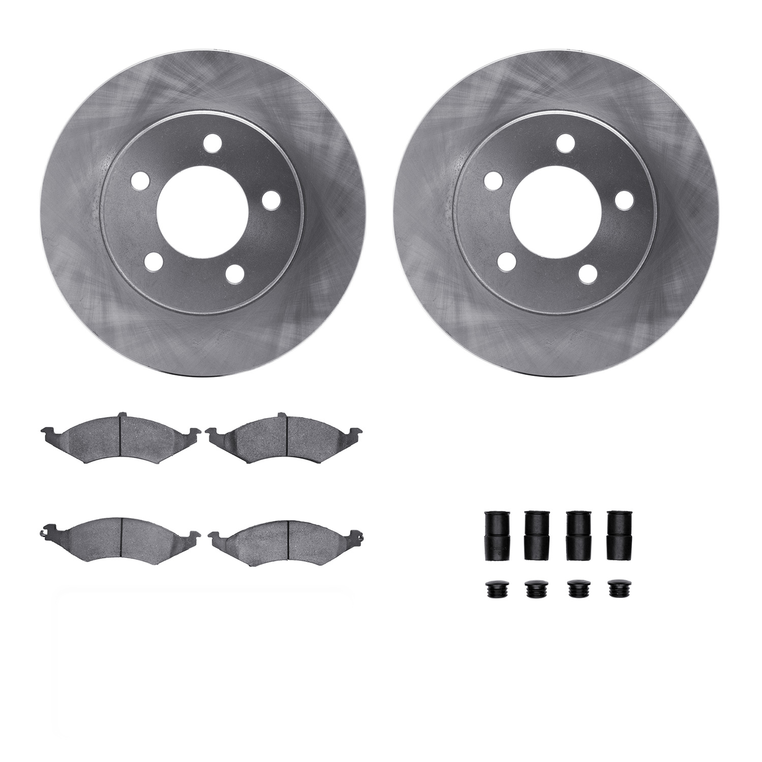 6312-54069 Brake Rotors with 3000-Series Ceramic Brake Pads Kit with Hardware, 1991-1993 Ford/Lincoln/Mercury/Mazda, Position: F
