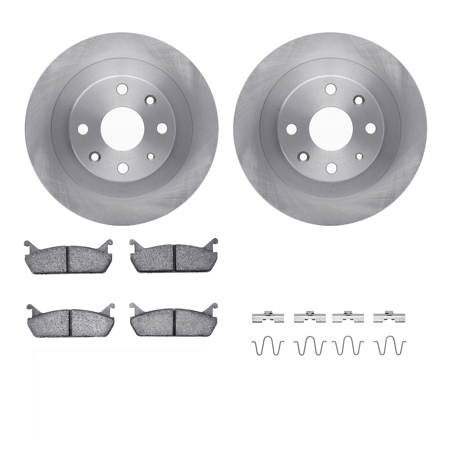 6312-54073 Brake Rotors with 3000-Series Ceramic Brake Pads Kit with Hardware, 1990-1996 Ford/Lincoln/Mercury/Mazda, Position: R