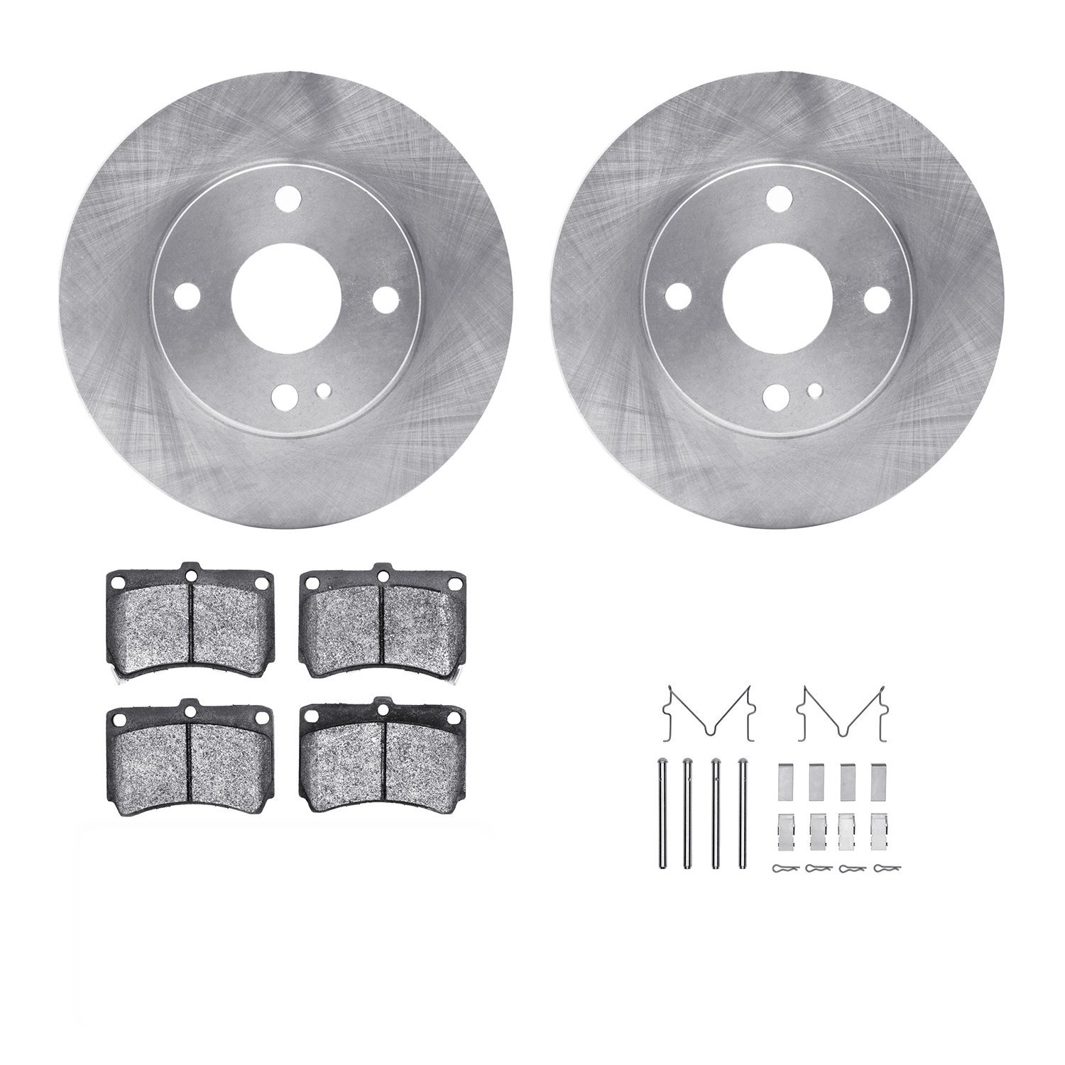 6312-54074 Brake Rotors with 3000-Series Ceramic Brake Pads Kit with Hardware, 1990-1998 Ford/Lincoln/Mercury/Mazda, Position: F