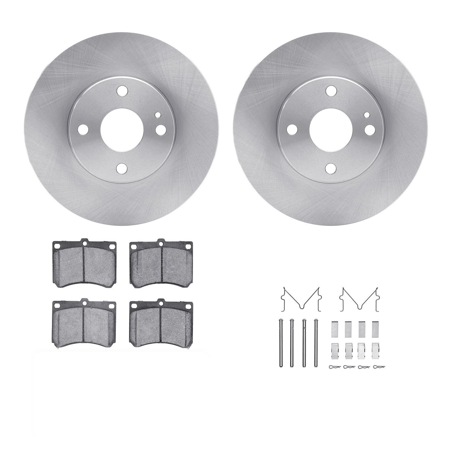 6312-54076 Brake Rotors with 3000-Series Ceramic Brake Pads Kit with Hardware, 1990-2003 Ford/Lincoln/Mercury/Mazda, Position: F