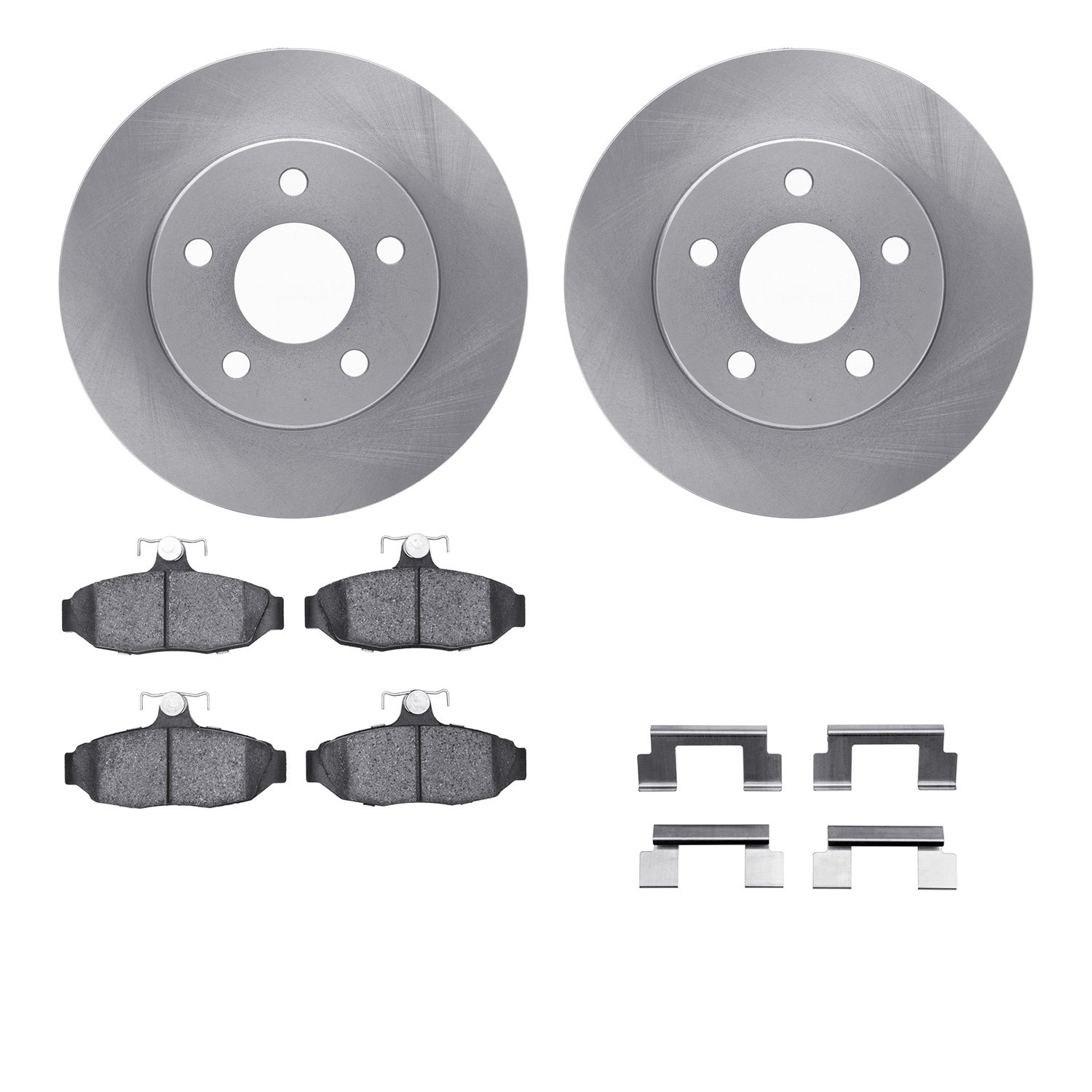 6312-54077 Brake Rotors with 3000-Series Ceramic Brake Pads Kit with Hardware, 1986-1992 Ford/Lincoln/Mercury/Mazda, Position: R
