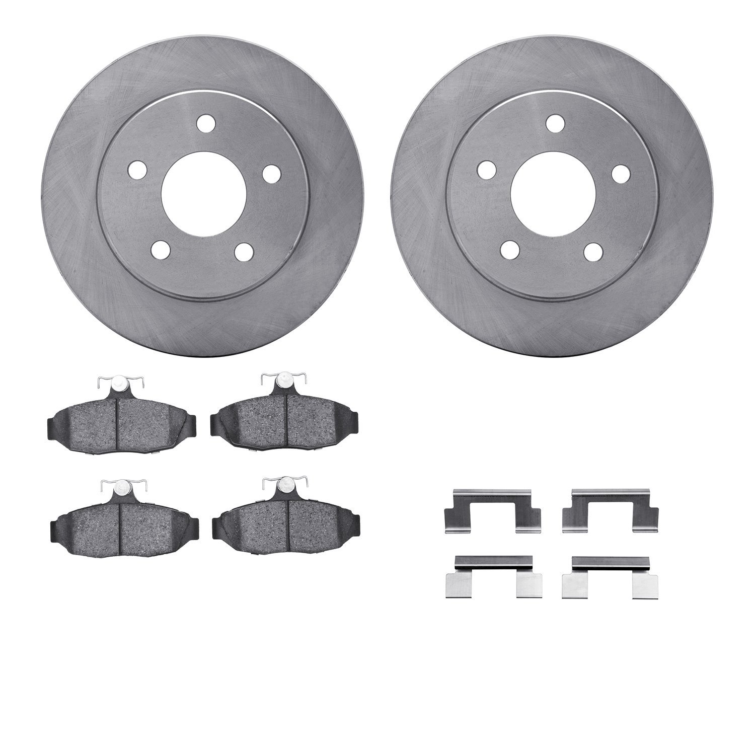 6312-54079 Brake Rotors with 3000-Series Ceramic Brake Pads Kit with Hardware, 1990-1992 Ford/Lincoln/Mercury/Mazda, Position: R