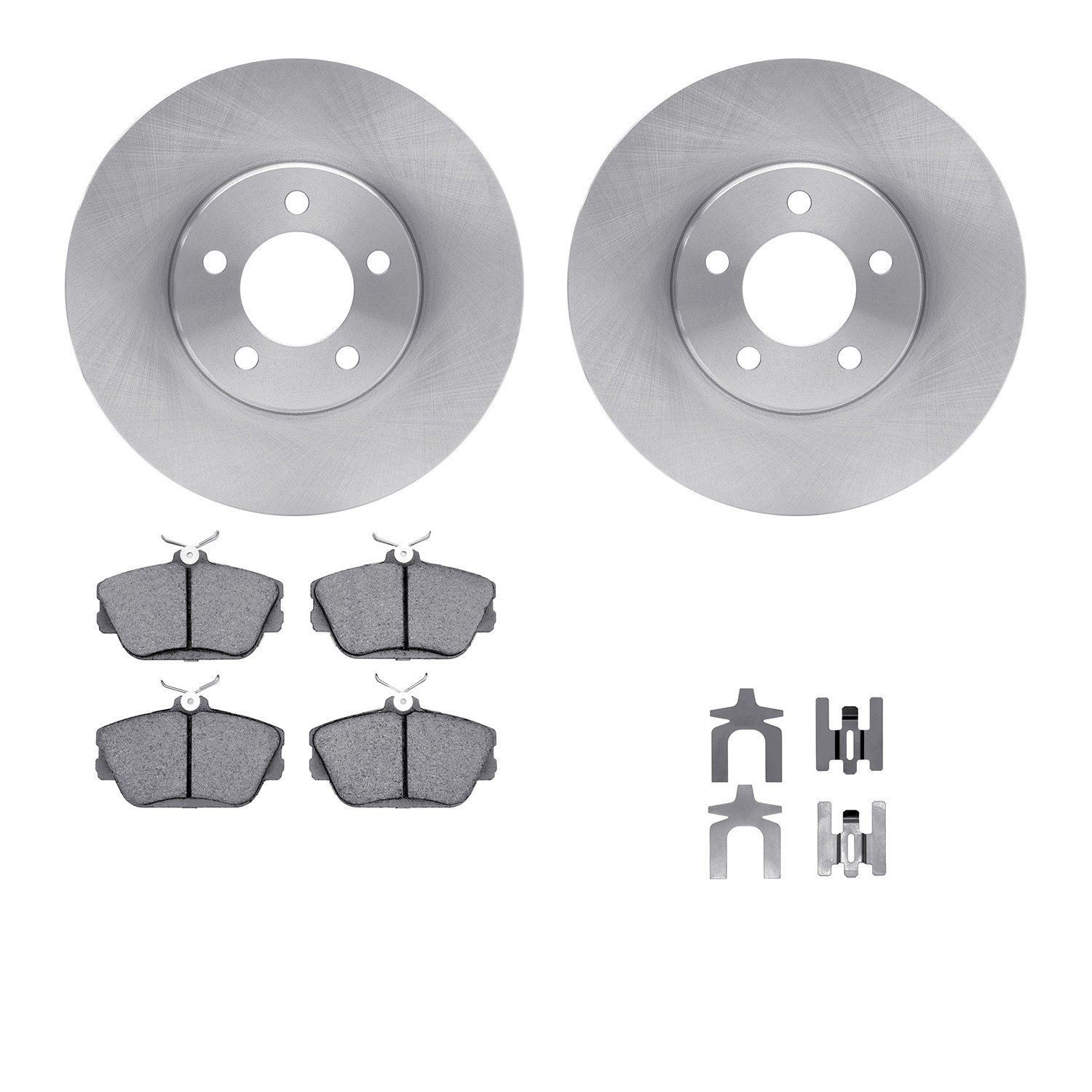 6312-54081 Brake Rotors with 3000-Series Ceramic Brake Pads Kit with Hardware, 1993-2007 Ford/Lincoln/Mercury/Mazda, Position: F