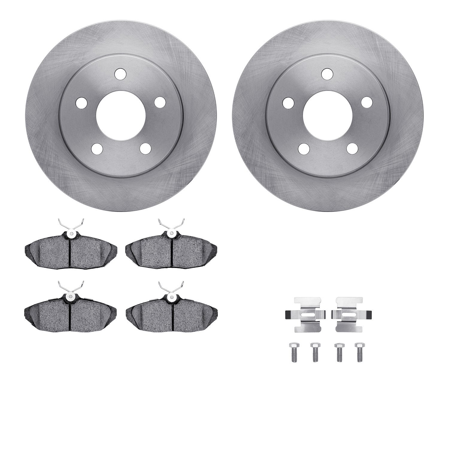 6312-54082 Brake Rotors with 3000-Series Ceramic Brake Pads Kit with Hardware, 1993-1998 Ford/Lincoln/Mercury/Mazda, Position: R