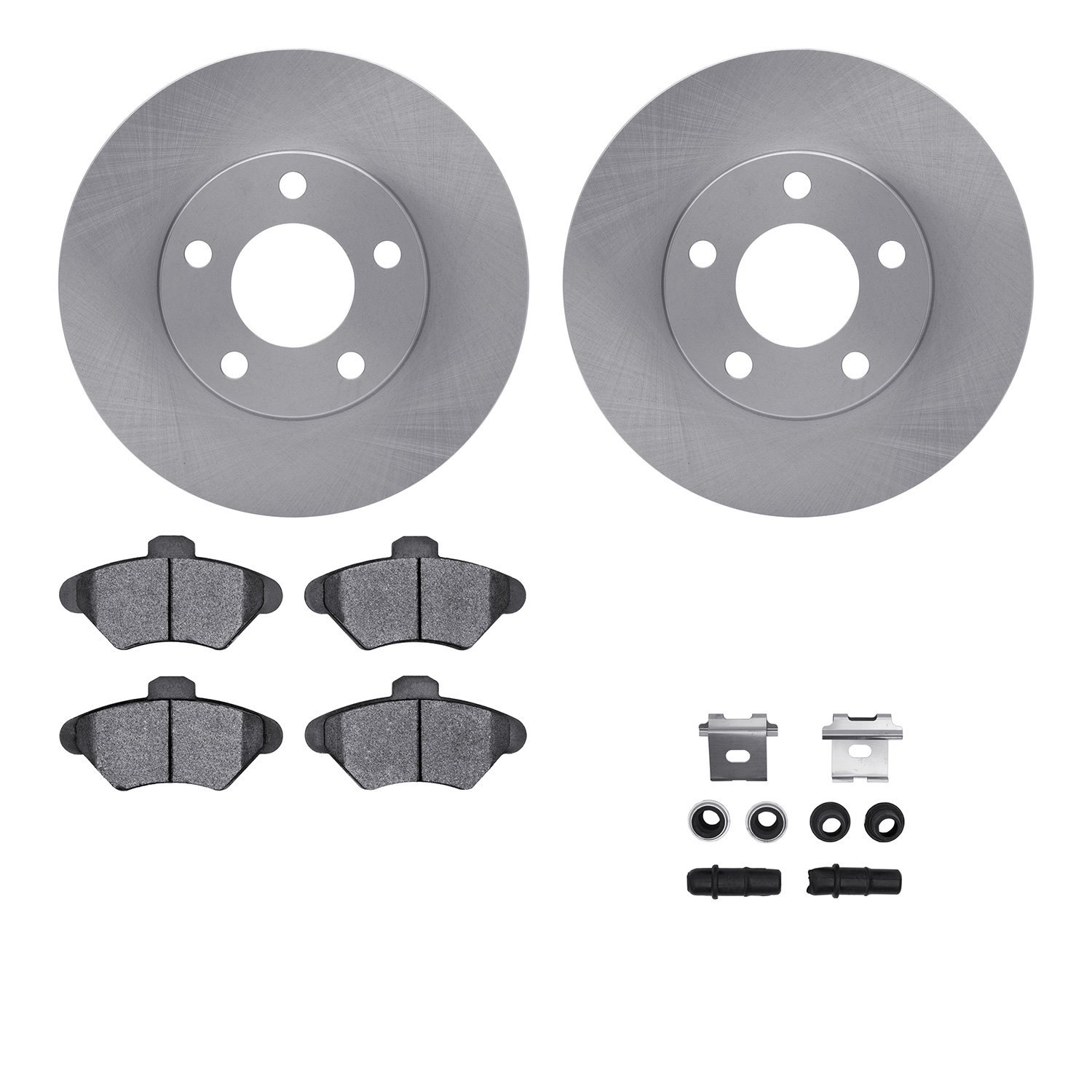 6312-54083 Brake Rotors with 3000-Series Ceramic Brake Pads Kit with Hardware, 1994-1998 Ford/Lincoln/Mercury/Mazda, Position: F