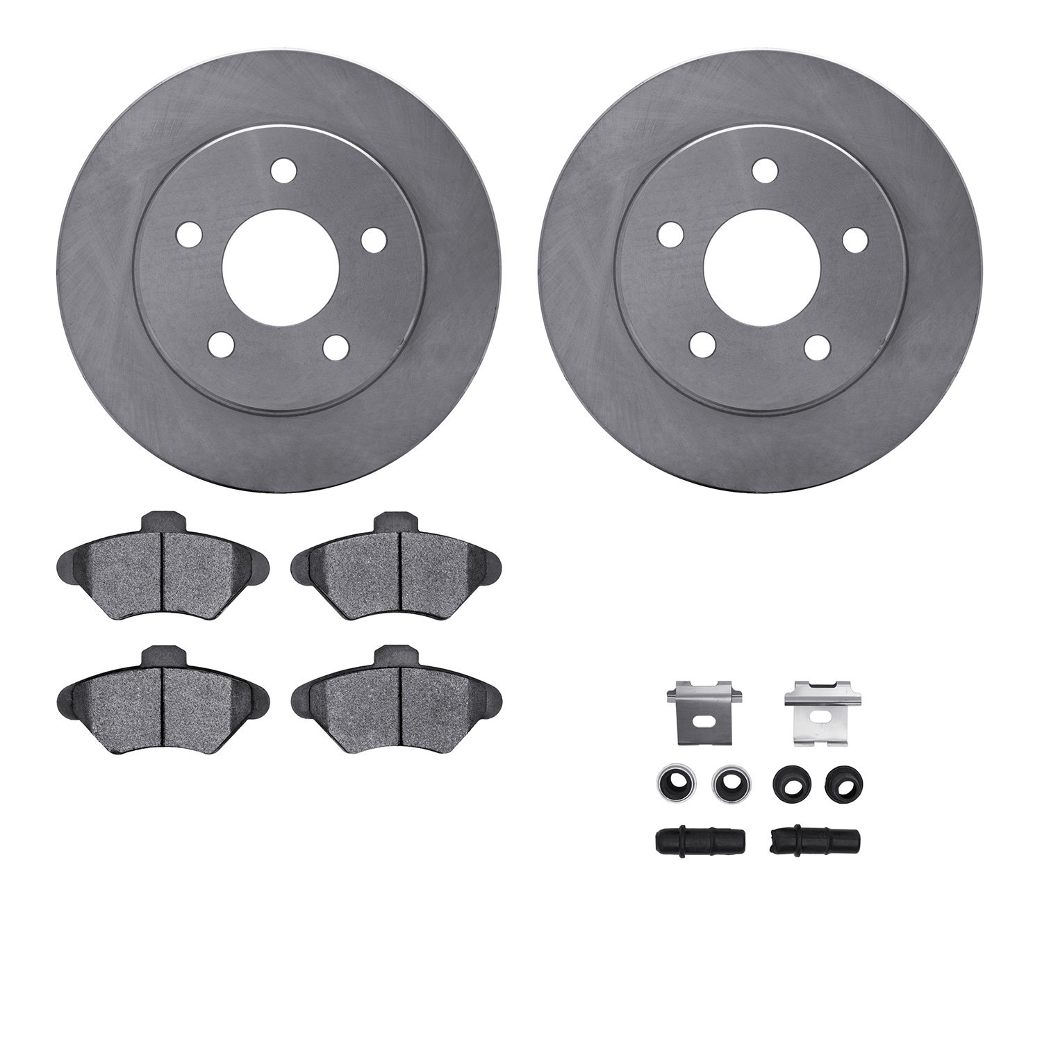 6312-54084 Brake Rotors with 3000-Series Ceramic Brake Pads Kit with Hardware, 1993-1997 Ford/Lincoln/Mercury/Mazda, Position: F