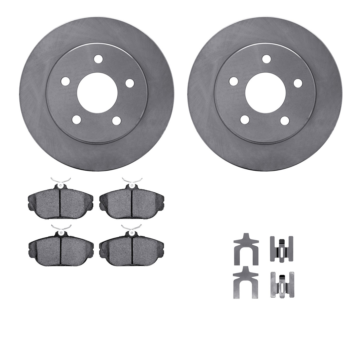 6312-54086 Brake Rotors with 3000-Series Ceramic Brake Pads Kit with Hardware, 1993-2000 Ford/Lincoln/Mercury/Mazda, Position: F
