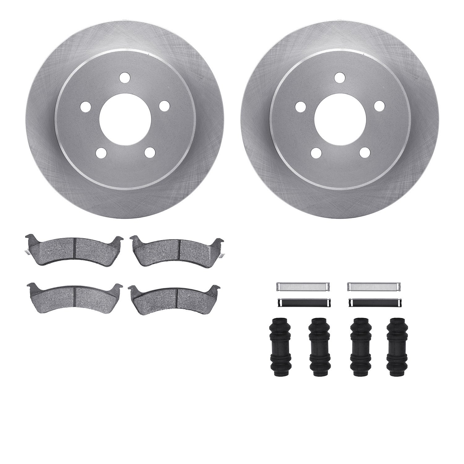 6312-54088 Brake Rotors with 3000-Series Ceramic Brake Pads Kit with Hardware, 2001-2002 Ford/Lincoln/Mercury/Mazda, Position: R