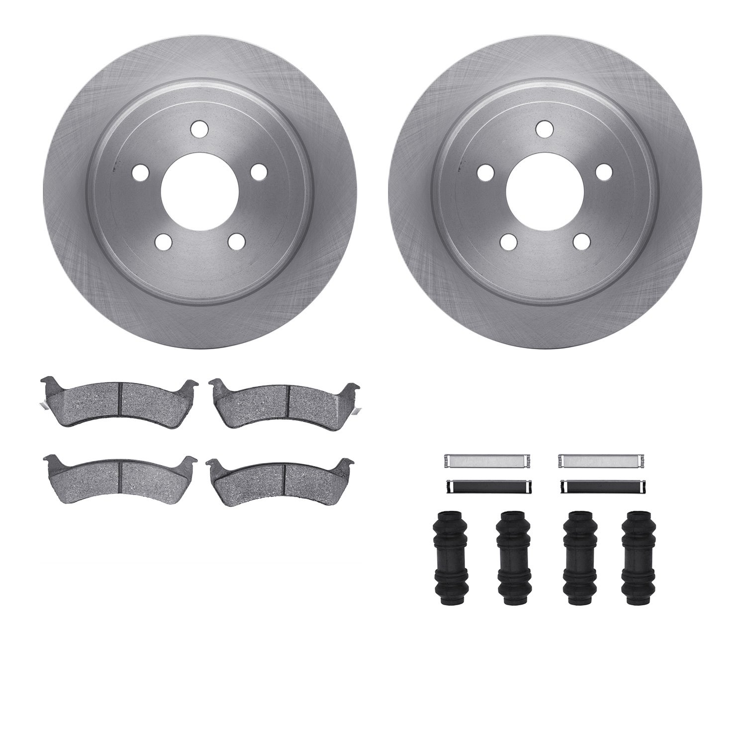 6312-54089 Brake Rotors with 3000-Series Ceramic Brake Pads Kit with Hardware, 2003-2005 Ford/Lincoln/Mercury/Mazda, Position: R