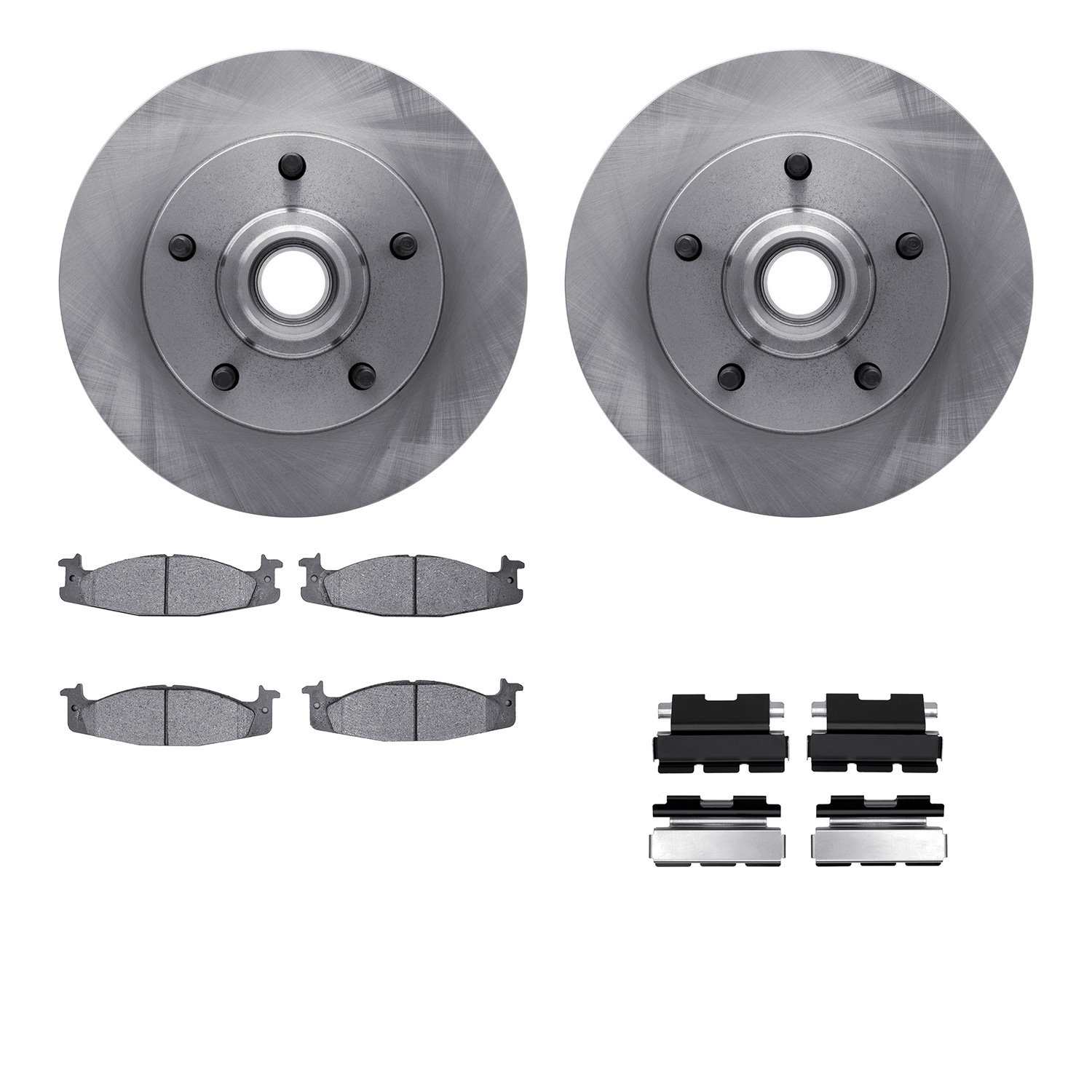 6312-54092 Brake Rotors with 3000-Series Ceramic Brake Pads Kit with Hardware, 1994-2001 Ford/Lincoln/Mercury/Mazda, Position: F