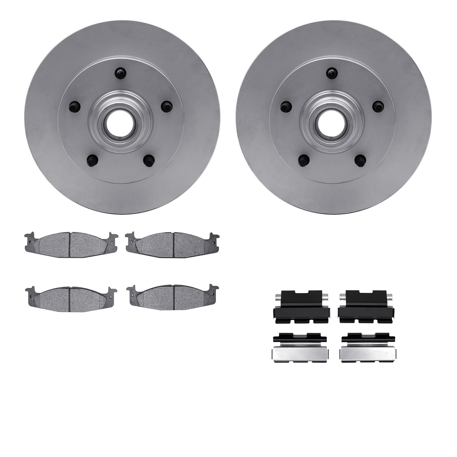 6312-54093 Brake Rotors with 3000-Series Ceramic Brake Pads Kit with Hardware, 1994-2003 Ford/Lincoln/Mercury/Mazda, Position: F